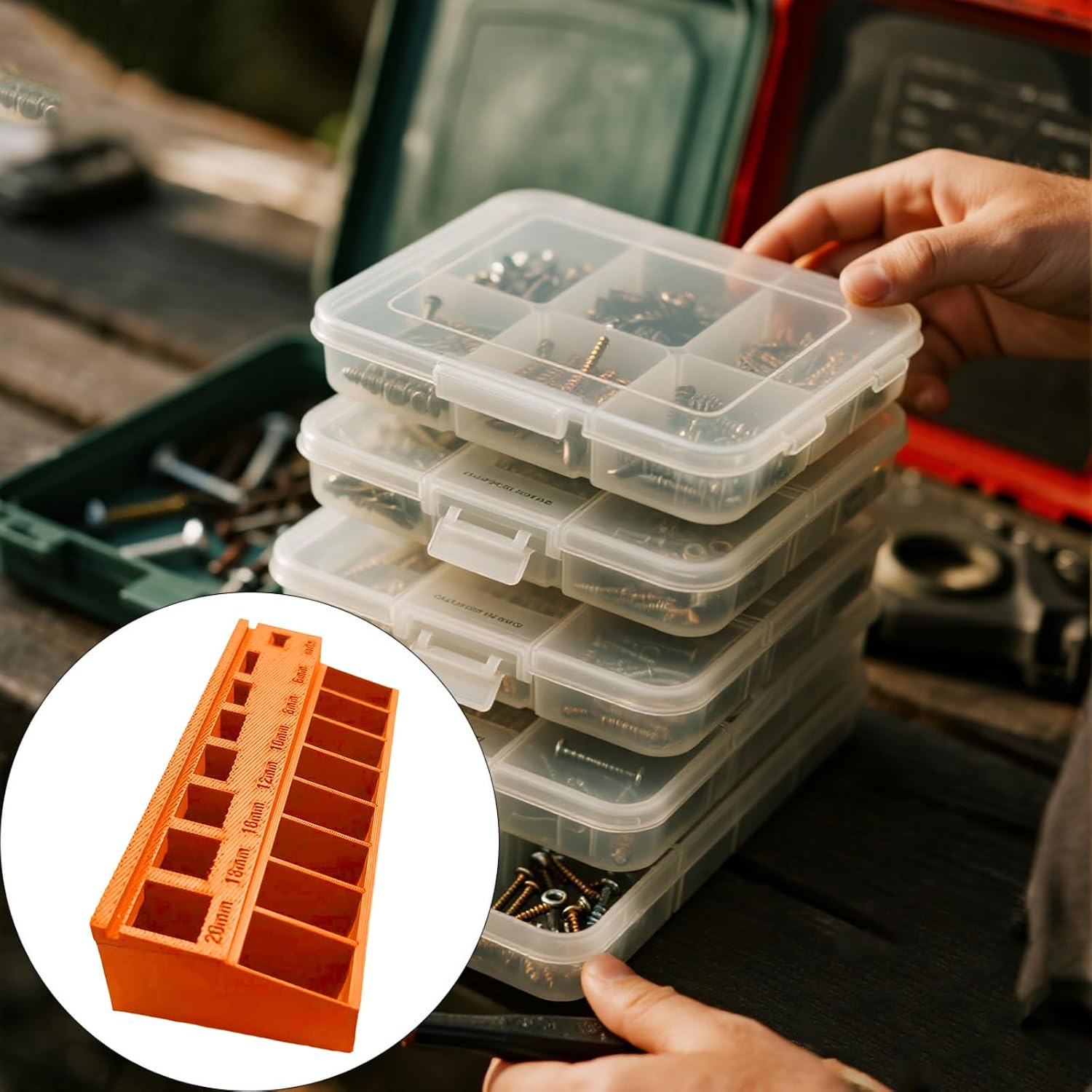  Boîte De Rangement Robuste Pour Vis, Séparateurs Prêts à L'emploi, Améliore L'organisation Des Outils D'atelier, Rangement Du Matériel Avec Plusieurs Compartiments