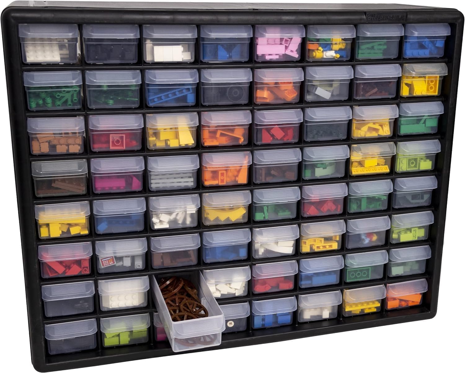  Akro-Mils 10164 64-Drawer Plastic Drawer Storage Cabinet For Garage Organization, Teacher Toolbox, Makeup Organizer, And More, 50,8 Cm W X 16 Cm D X 40,6 Cm H, Black