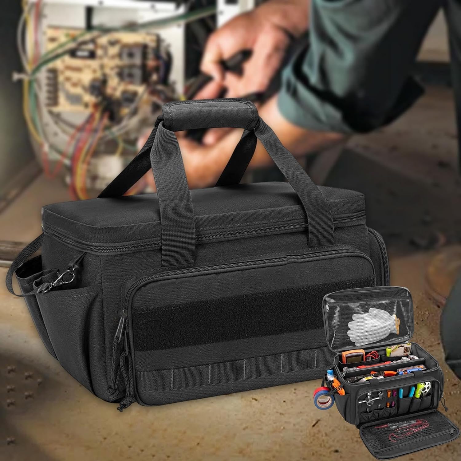  Sac à Main De Rangement Multifonction Portable Pour Charpentiers, électriciens, Coutures Renforcées, Sac De Transport Avec Poignée, Sac De Transport Pour Outils De Couture Renforcés
