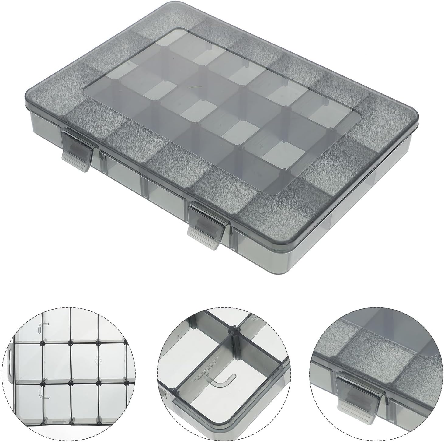  Healvian Boîte De Rangement à Compartiments En Plastique Couvercle Transparent Et Poignée Portable Pour Outils Et Boulons, Pour Atelier Ou Placard