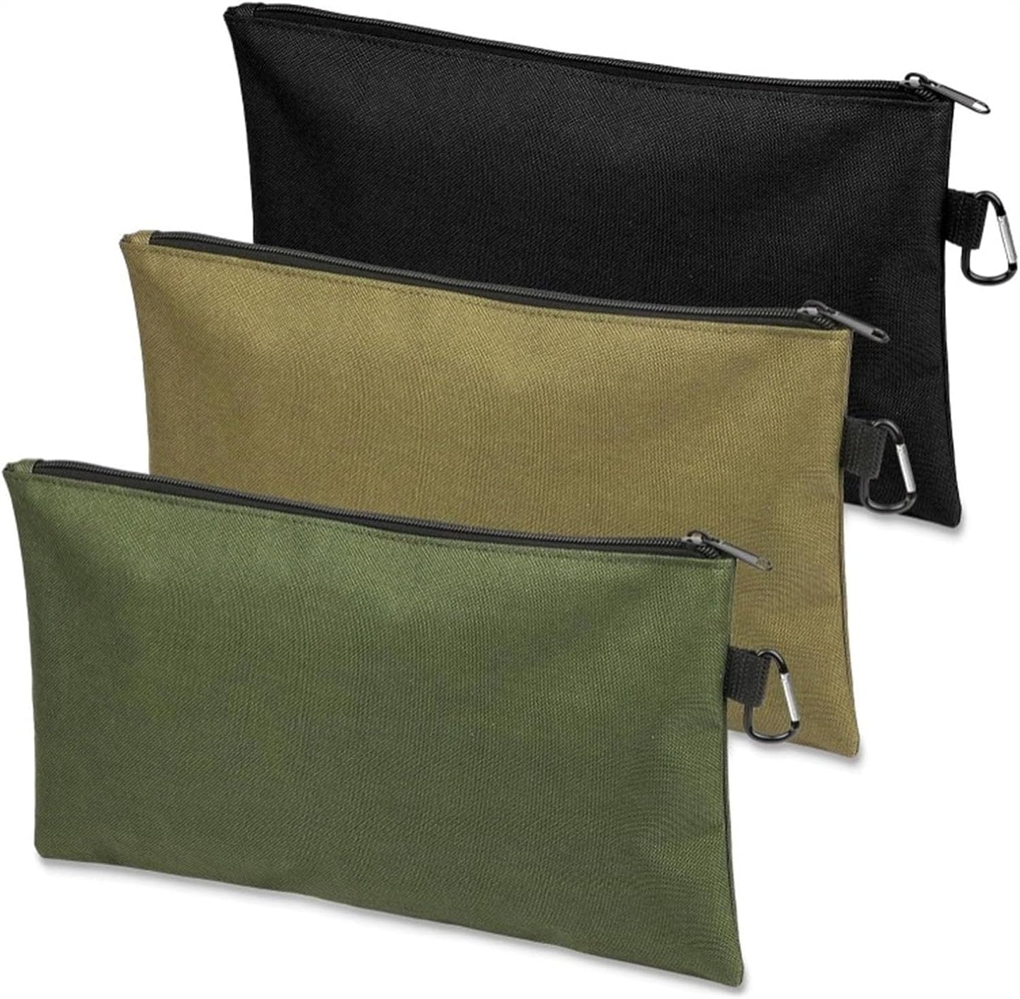  Lot De 3 Sacs à Outils, Poche Zippée, Petite Poche Avec Mousqueton, Organiseurs De Rangement Polyvalents, Rangement De Rechange