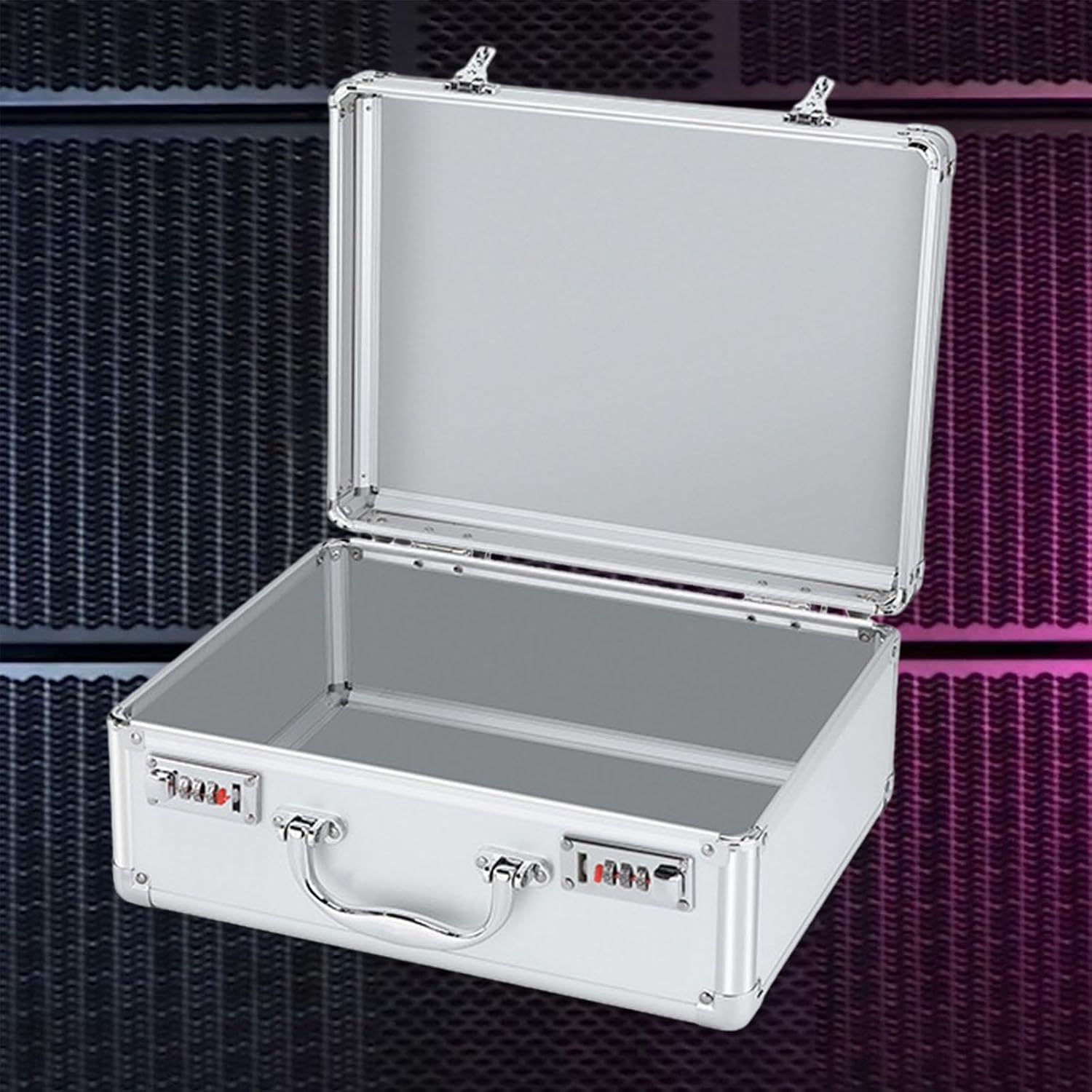  Générique Coffret à Outils En Alliage D'aluminium Avec Serrure, Portable, Grande Capacité, Pour Accessoires De Montage, Fournitures De Bureau, Atelier, Inte, Mot De Passe M