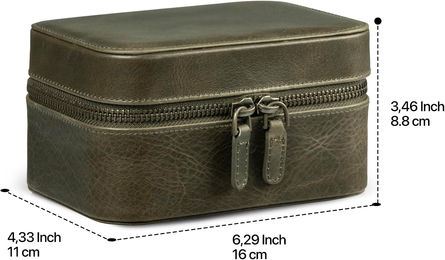  Londo Kensley Boîte à Montres En Cuir Véritable – Protectrice, élégante Et élégante – Présentoir Collecteur De Montres De Luxe Pour Hommes Et Femmes (vert)