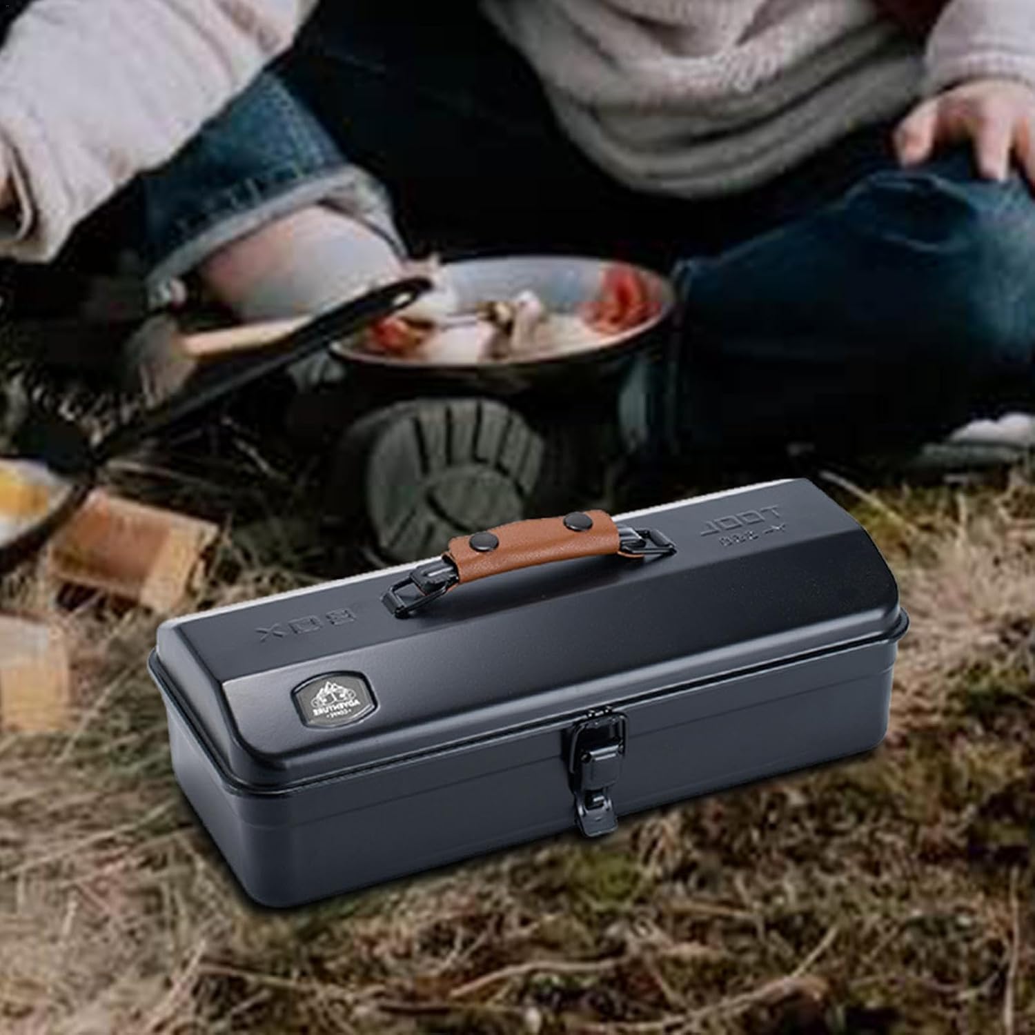  Boîte à Outils Portable | Valise Portable De Camping – Boîte à Outils Portable En Fer Pour Activités De Plein Air Avec Autocollants