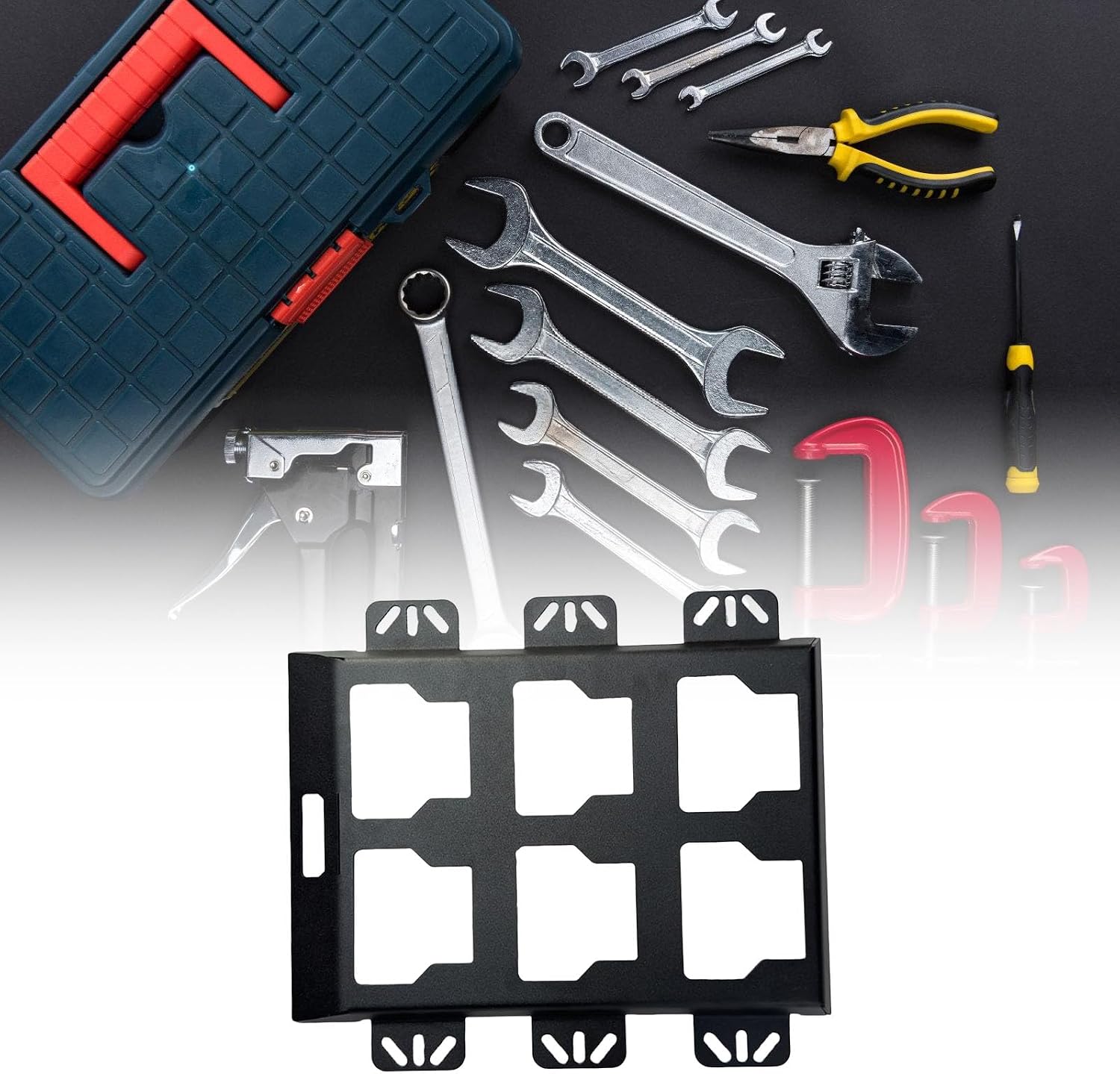  Plaque De Montage En Métal Demi-largeur Pour Boîtes à Outils, Plaque De Montage Murale Ou Au Sol, Rangement Et Organisation Des Outils, Plaque De Montage Simple