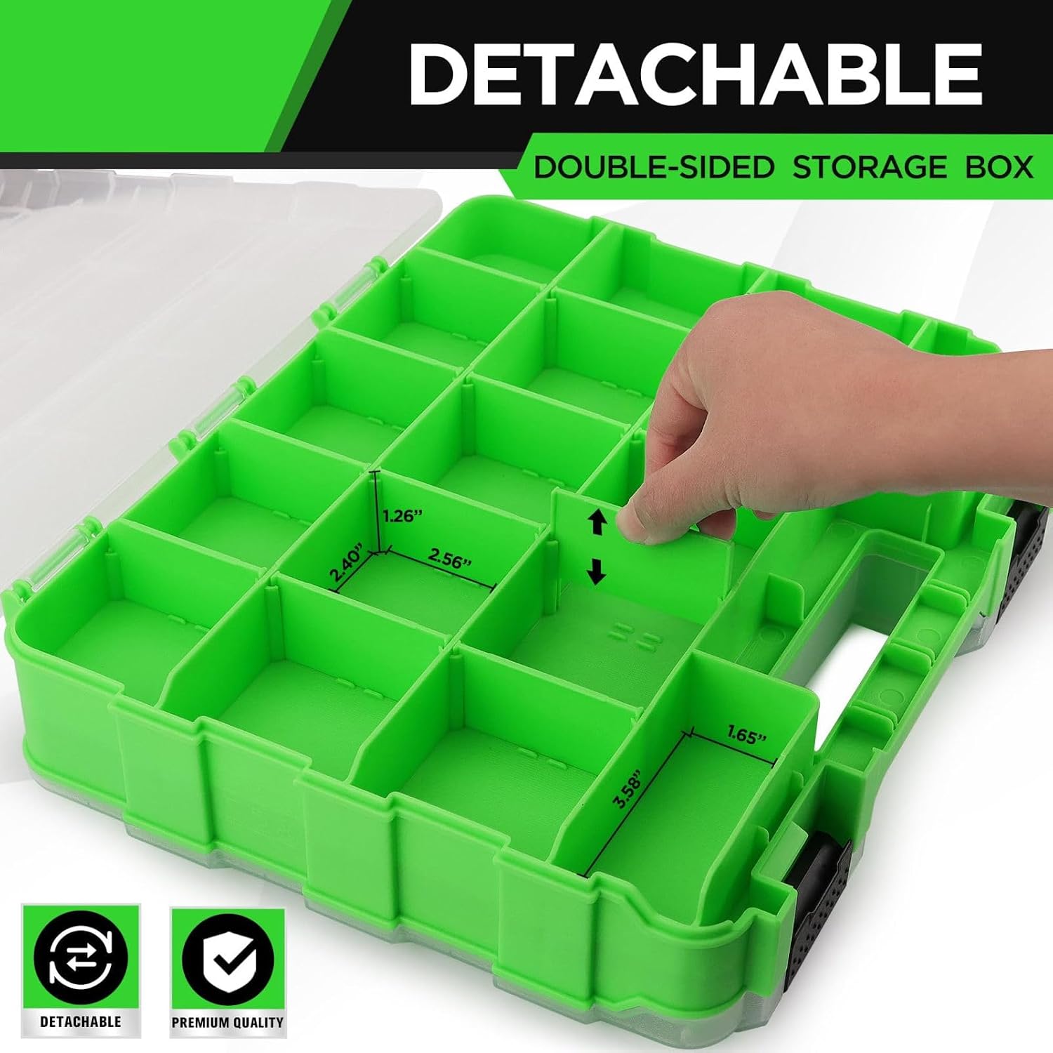 GENERIC Organiseur D'outils – Plateau De Tri Portable Pour Boîte à Outils | Compartiment Empilable Avec Sections Amovibles, Idéal Pour Organiser Les Attaches Et Les Petits Accessoires, 32 X 27 X 8 Cm