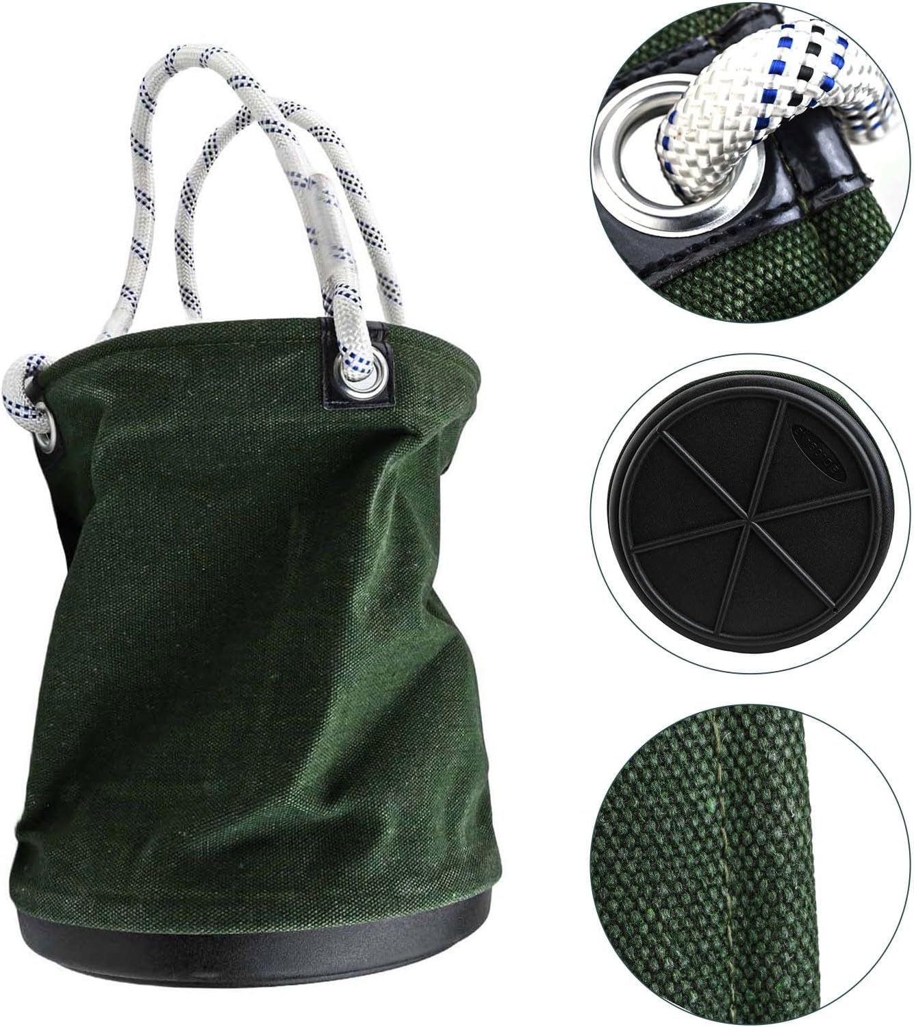  Seau à Outils En Toile – Seau De Travail à Paroi Droite – Seau De Rangement Robuste Pour électriciens Et Jardiniers Avec Bord Métallique Renforcé Et Poignées En Corde épaisse – 40 X 30 Cm