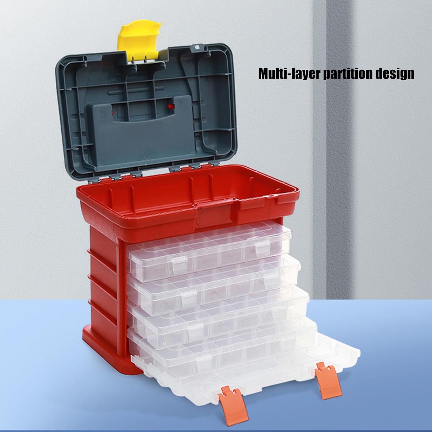  Boîte à Outils Réglable à 72 Compartiments - 4 Couches - Organisateurs Multifonctions Pour Articles De Pêche