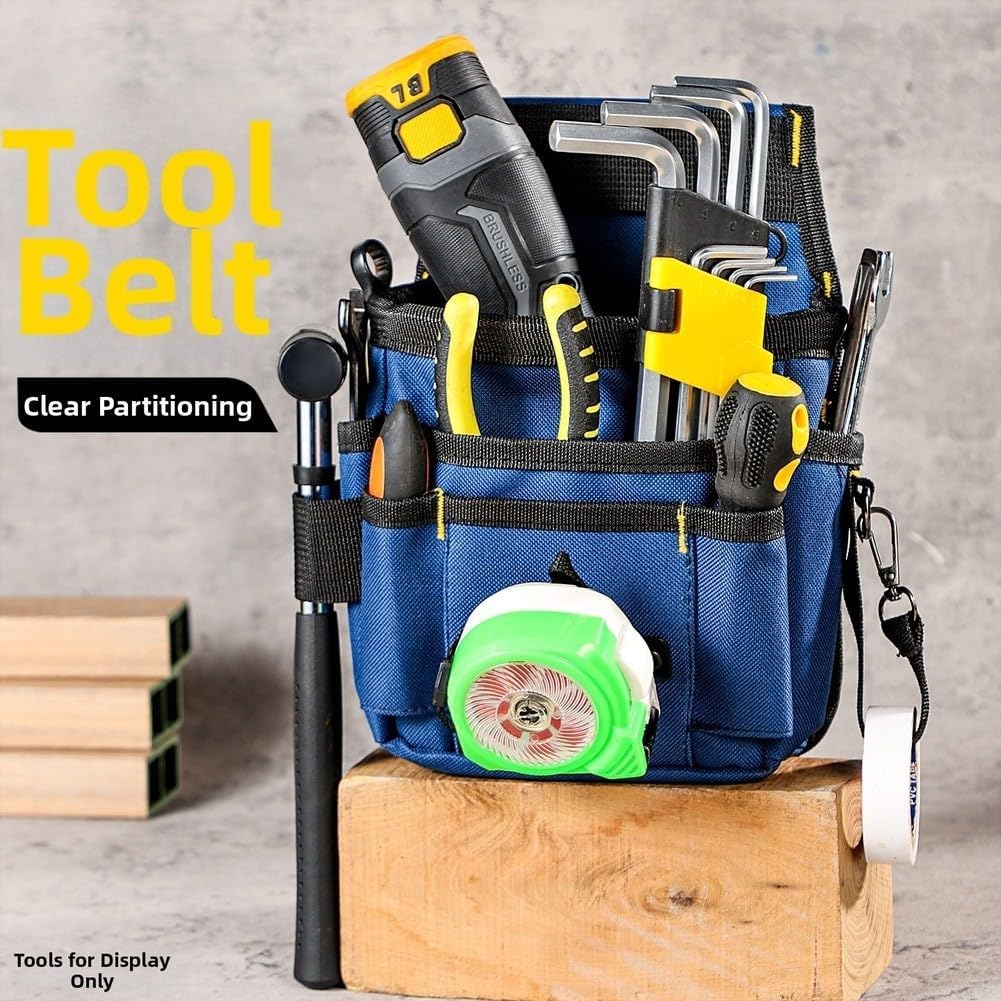  Sac Banane Multifonction En Toile Avec Compartiments Organisés Pour électriciens Et Plombiers Avec Ajustement Réglable Noir Taille L