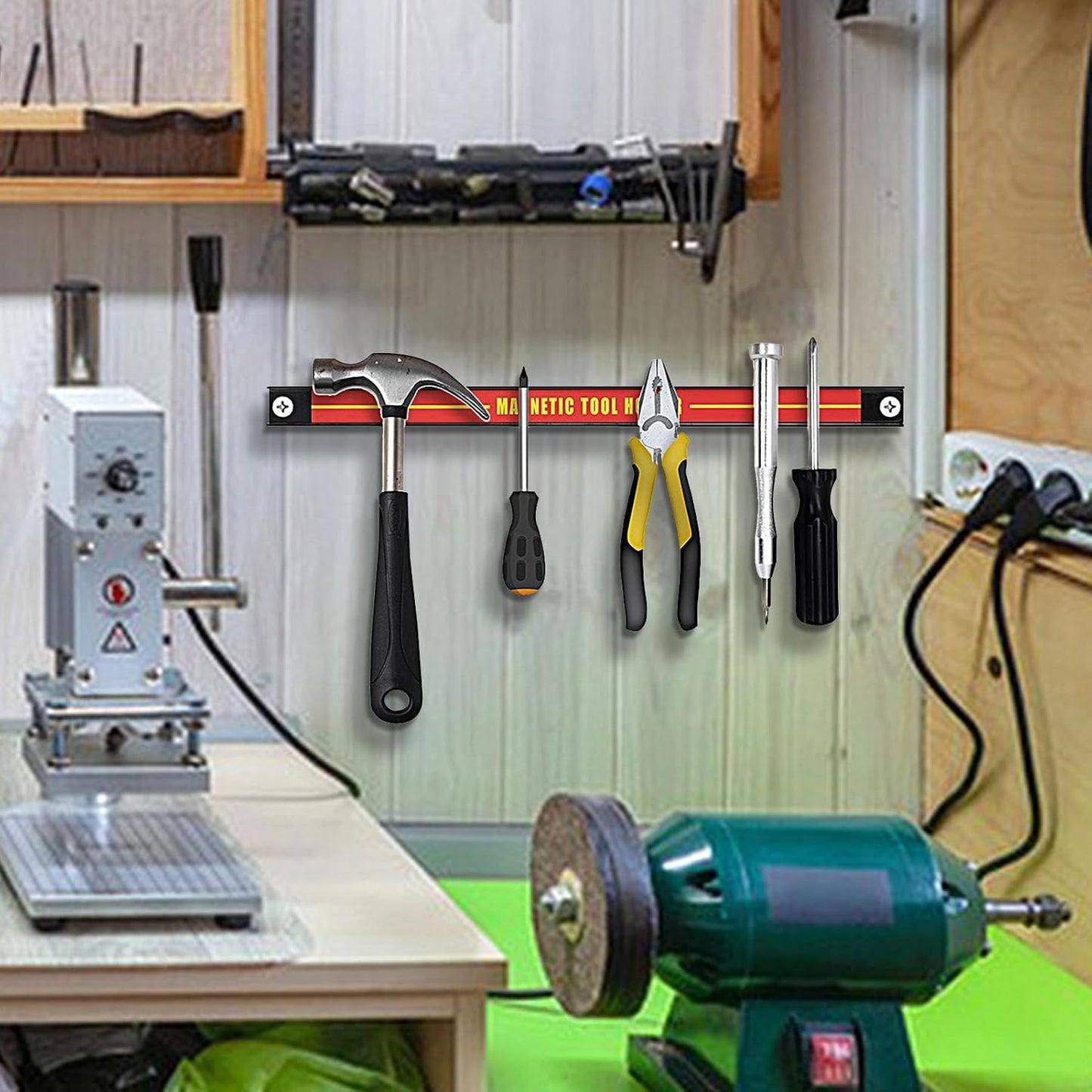  Bande Porte-outils Magnétique, Bande Magnétique Pour Outils - Support à Outils Mural De Grande Capacité,Barre à En Métal Pour Atelier, Maison, Organisateur D'outils Peu Encombrant Po