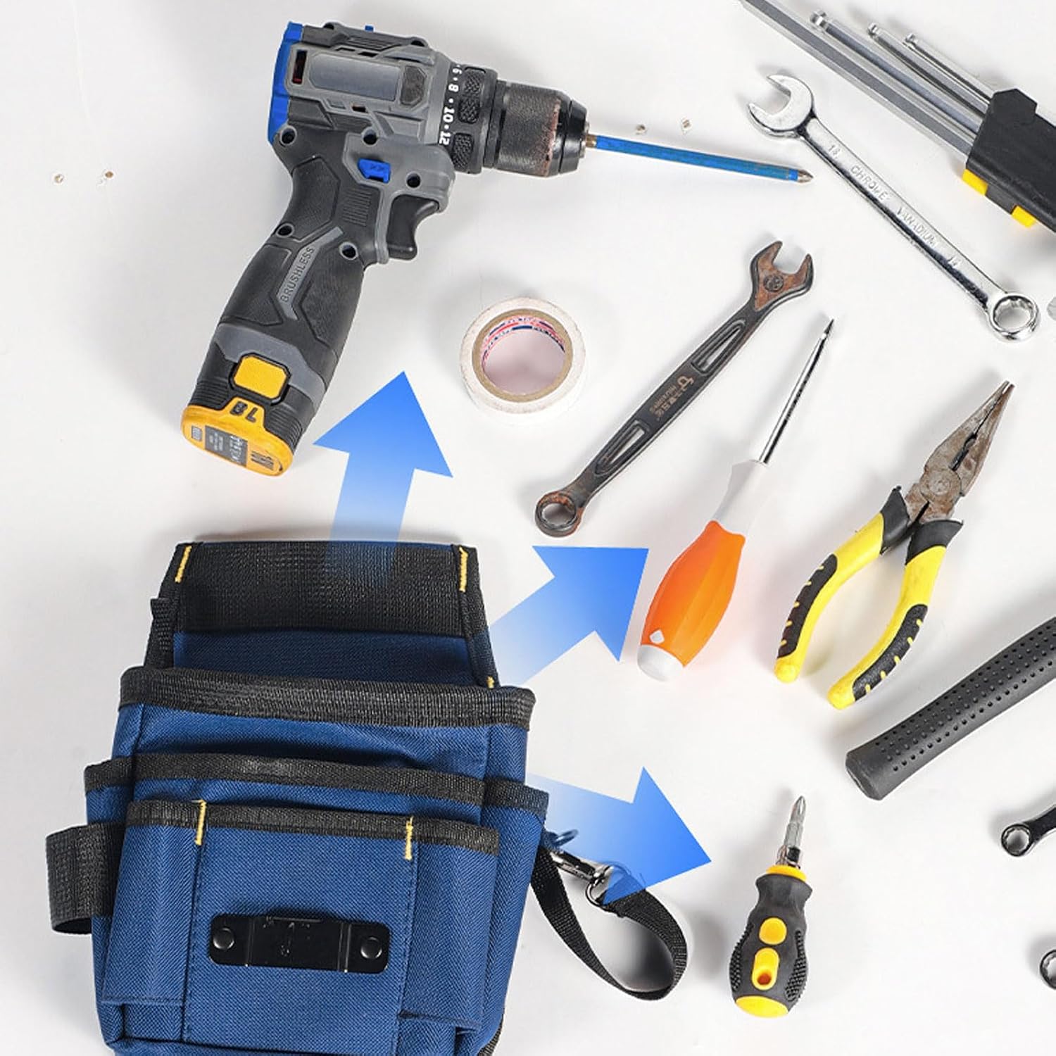  Pochettes à Outils D'électricien De Capacité Conçues Pour Une Récupération Rapide Des Outils Et Un Port Confortable En Journée