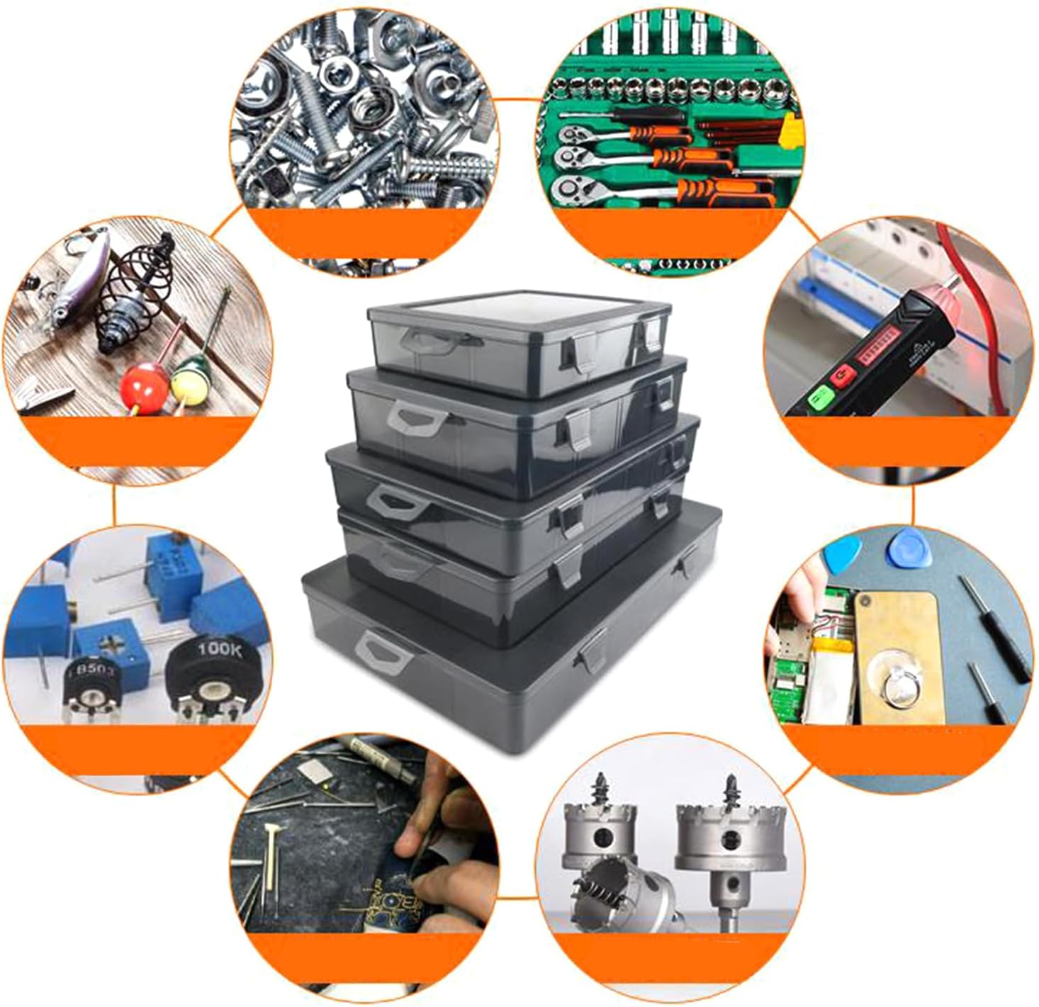  Boîte à Outils Avec Cloison Amovible Pour Vis De Petites Pièces Portables