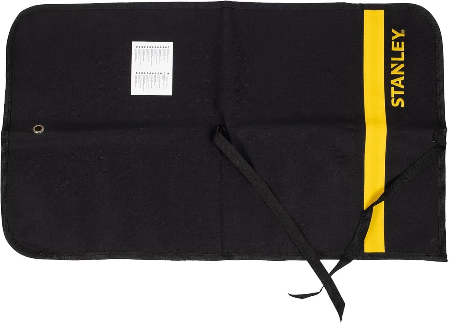  Stanley 1-93-601 Pochette Porte-Outils - 1 Compartiment Zippé Par Fermeture Éclaire, Toile 300 X 300 Deniers En Nylon - 12 Pochettes Compartimentées - Rabat De Protection - Fermeture Par Sangle Multicolore