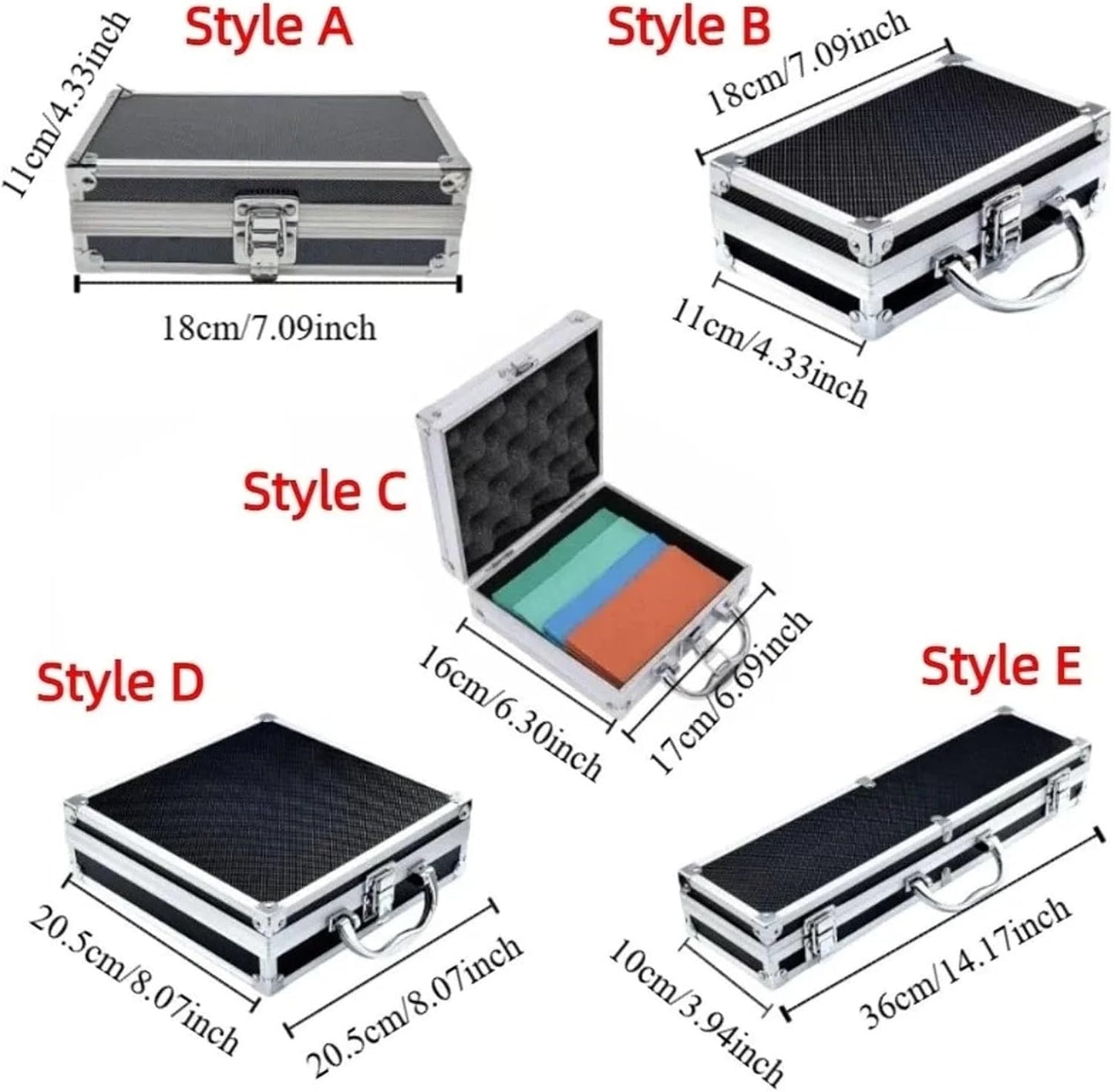  Valise Aluminium Boîte à Outils En Alliage D'aluminium, Boîte Résistante Aux Chocs, De Rangement D'argent Chutes, Mallette Sécurité Portable Grande Capacité(E 36x10x5.8cm)