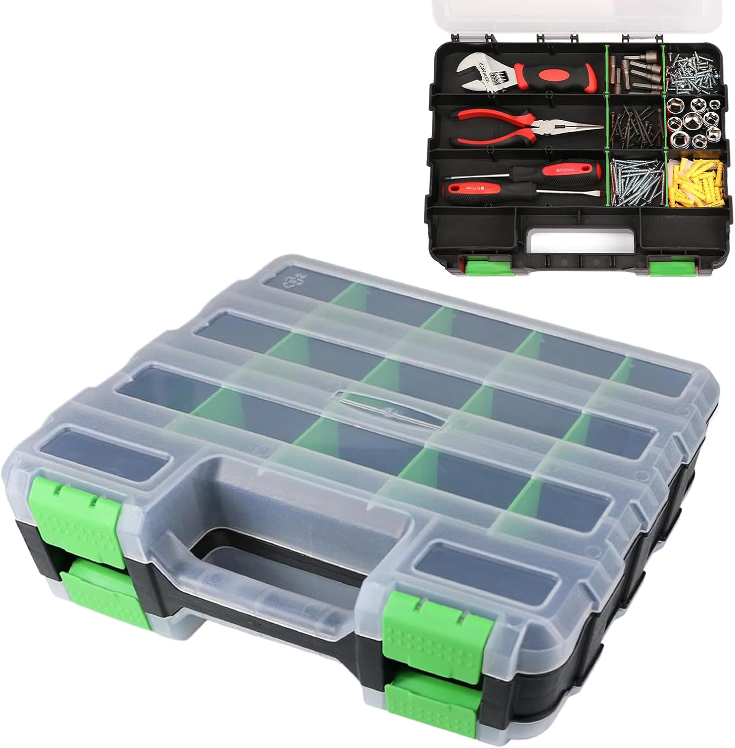 GENERIC Boîte à Outils Portable – Boîte De Rangement Portable Transparente | Boîte à Outils Pour Petites Pièces, Pièces électroniques, Perles, Bijoux, Garage