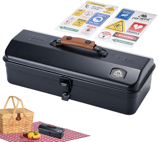  Boîte à Outils Portable | Valise Portable De Camping – Boîte à Outils Portable En Fer Pour Activités De Plein Air Avec Autocollants