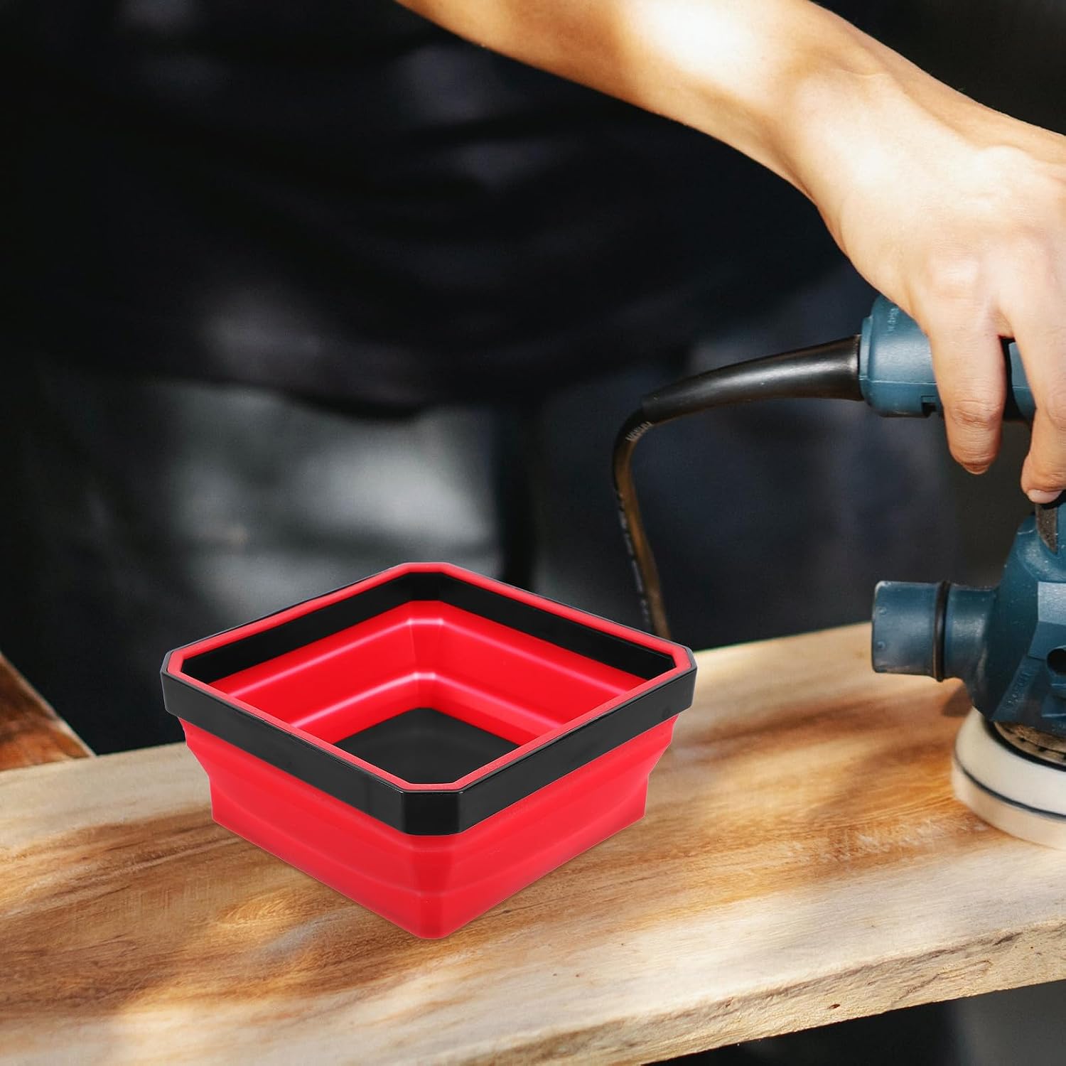  VALICLUD Bol Aimanté Portable En Silicone Rouge, Plateau Magnétique Pour Rangement De Petits Outils Et Vis, Adapté Bricolage Et Réparations