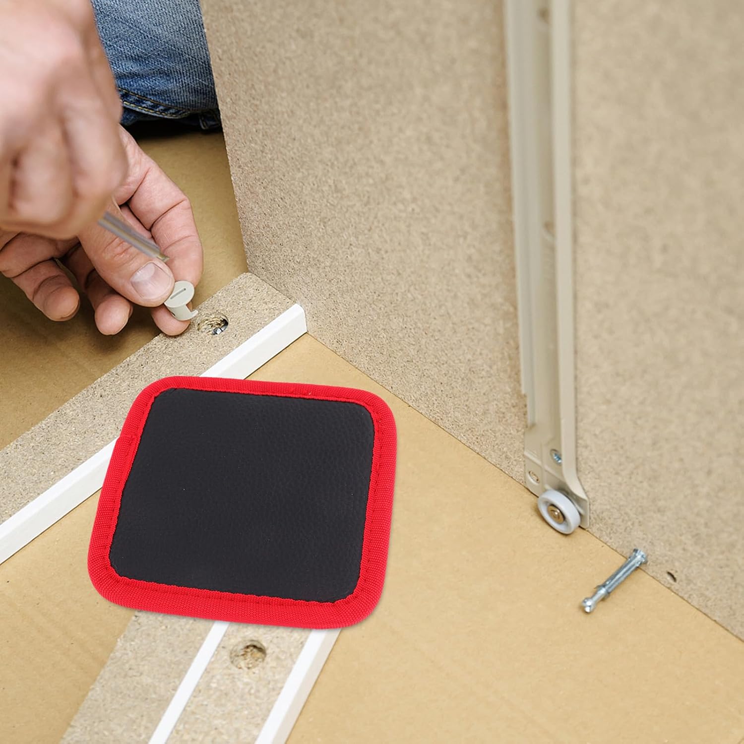  Angoily Tapis Magnétique Double Face Rouge Et Noir En Pu, Porte-vis Magnétique Compact Pour Rangement D’outils Et Pièces Métalliques, Plateau à Outils De Mécanicien Pratique Pour Atelier