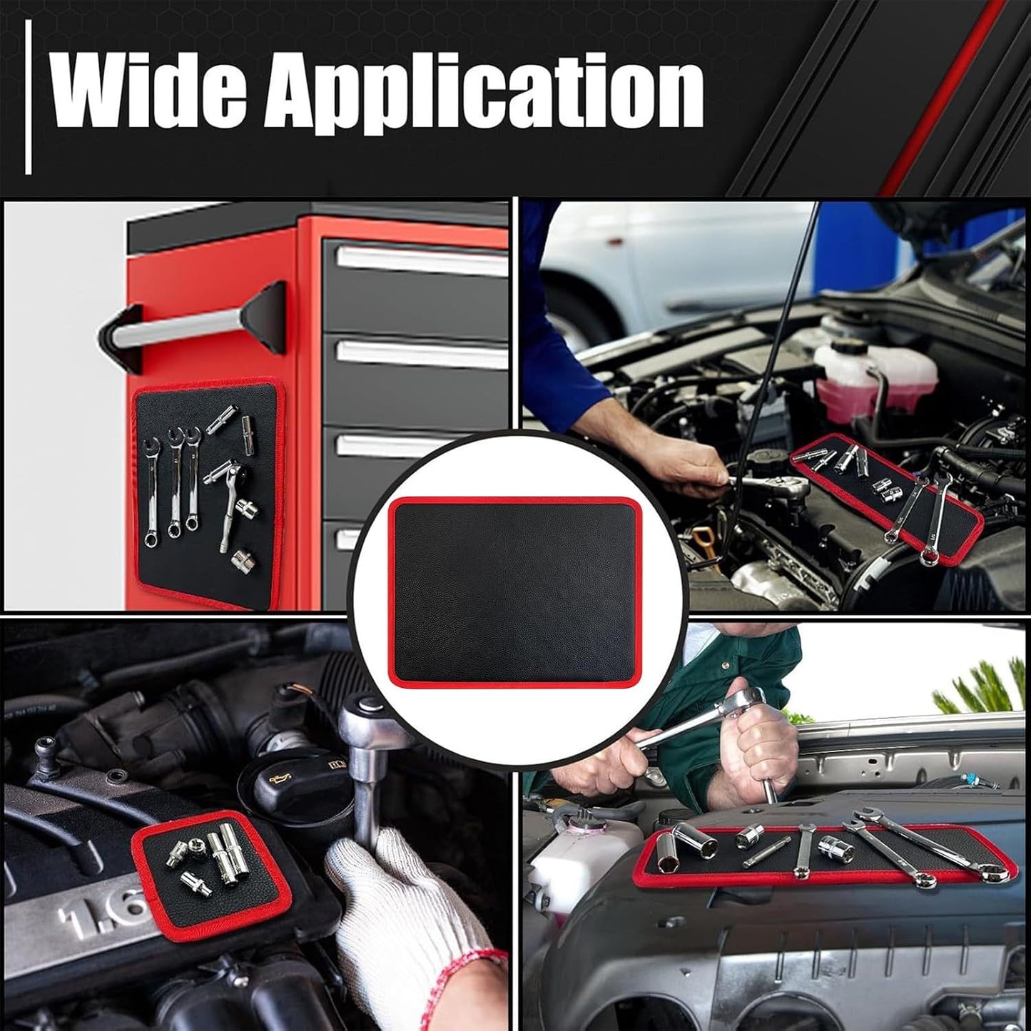  Tapis à Outils Magnétique – Organiseur De Boulons Magnétiques Pour Réparation Automobile | PVC Avec Aimant Puissant, Tampon à Outils Flexible Pour Le Travail Des Métaux, Le Travail Du Bois, Les