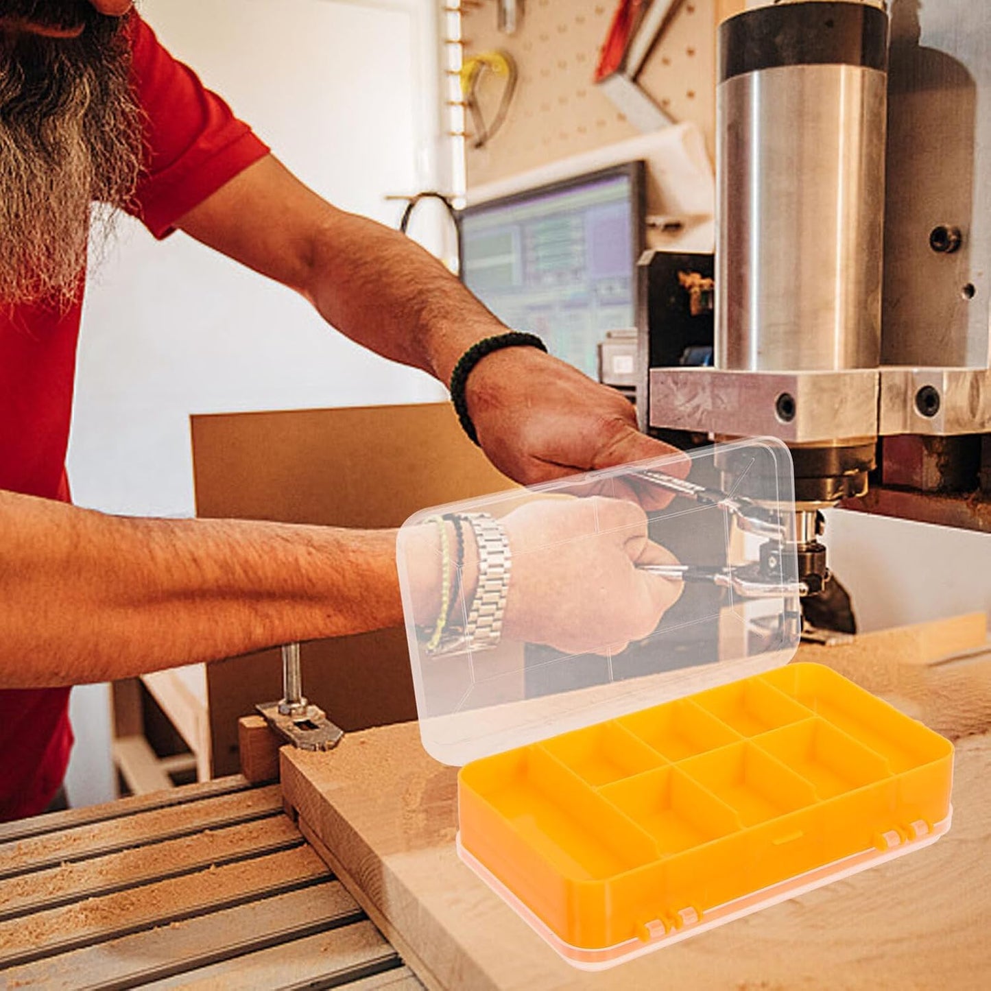  Vaguelly 1 Boîte De Rangement Pour Petites Pièces, Boîte à Outils Double Face Avec Séparateurs Amovibles En Plastique Pour Vis, Boulons, écrous