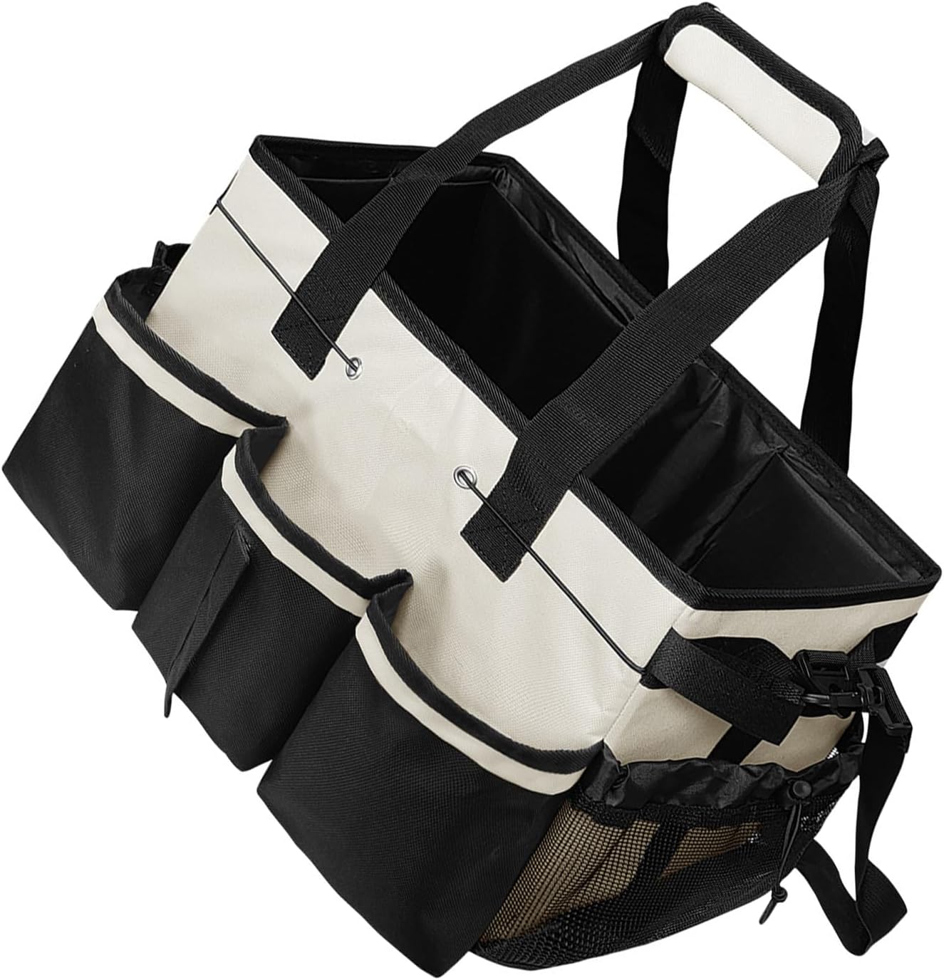  Porte-outils De Nettoyage Avec Côtés En Maille Et Poignées Renforcées, Sac à Outils Respirant Pour La Maison, L'automobile, Sac à Outils Multifonction