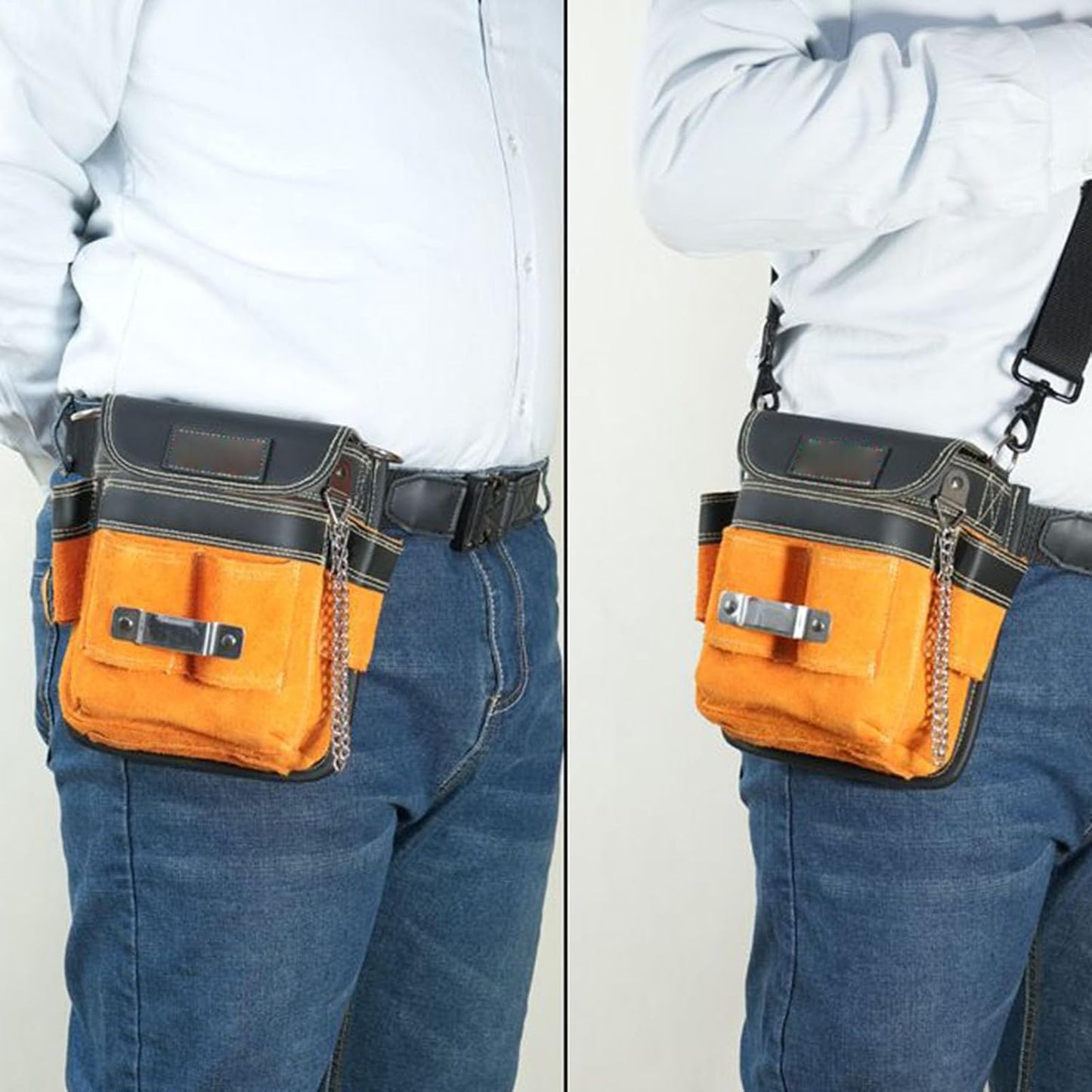  Pochette Pour Outils Avec Ceinture - Porte-Poches Amovible À Multiples Compartiments - Avec Bretelle Amovible Et Ceinture Porte-Outil,Pour Les Travaux De Construction, D'Électricité, De Maintenance, D