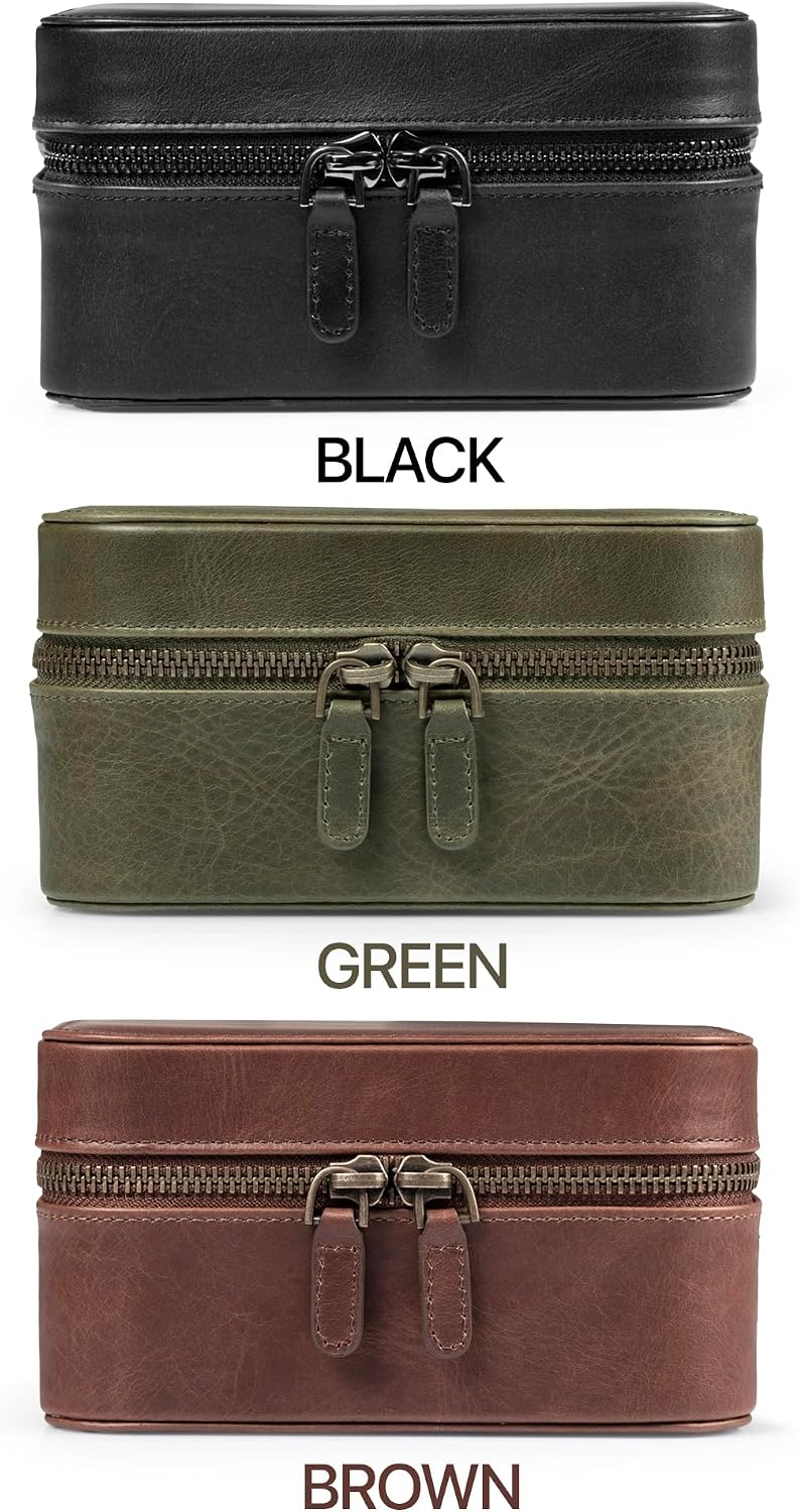  Londo Kensley Boîte à Montres En Cuir Véritable – Protectrice, élégante Et élégante – Présentoir Collecteur De Montres De Luxe Pour Hommes Et Femmes (vert)