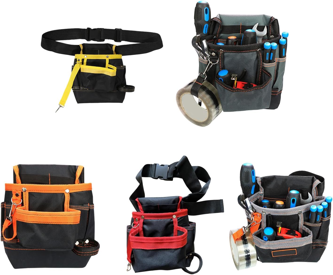  Sac à Outils Multifonction Avec Plusieurs Poches, Ceinture à Outils Réglable En Tissu Oxford Pour Une Organisation Efficace Des Outils, Ceinture En Tissu Oxford Avec Ajustement Réglable, Plusieurs