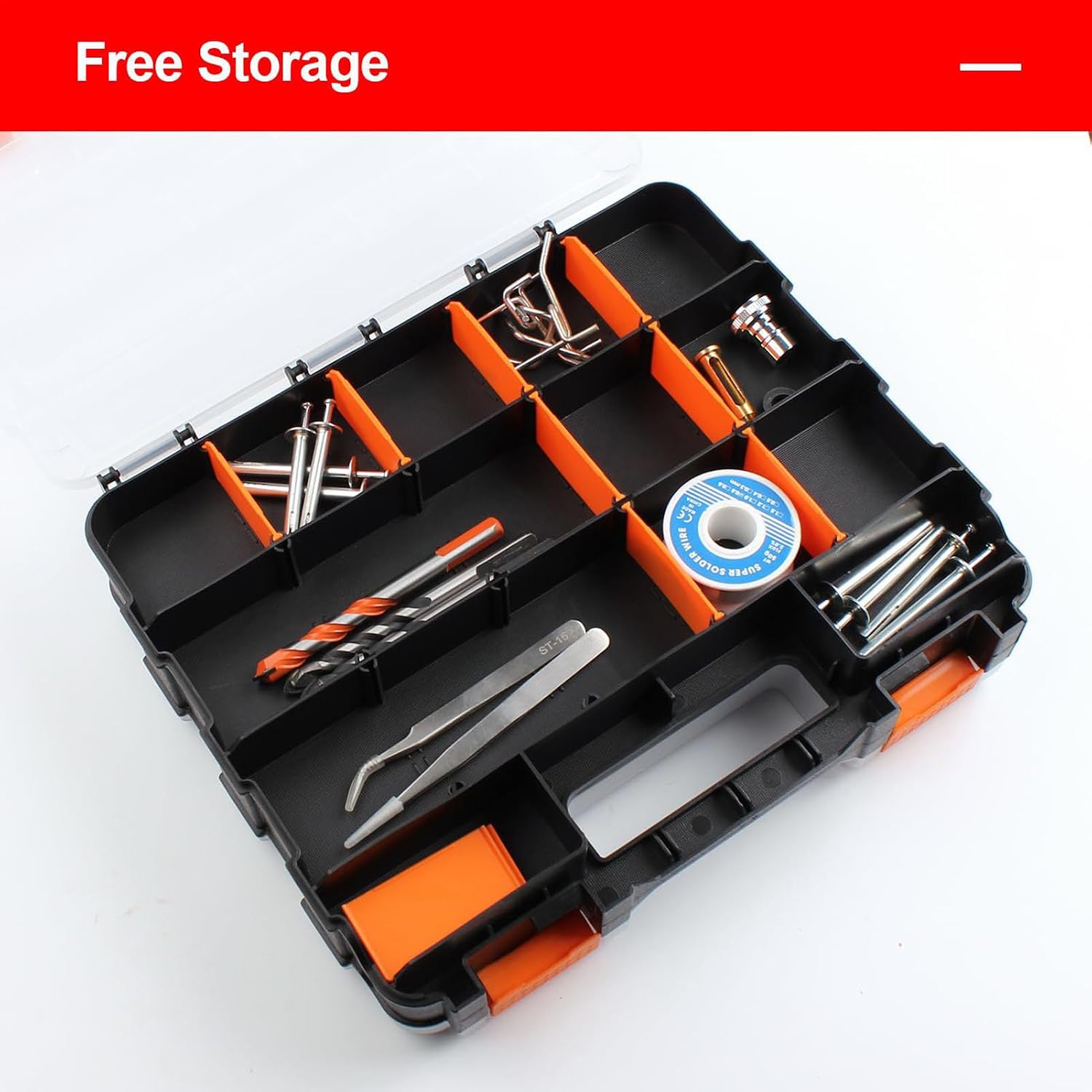 GENERIC Boîte à Outils | Boîte à Outils Double Face 34 Compartiments | Boîte De Rangement Pour Outils | Pour Quincaillerie, Petites Pièces, Appareils électroniques, Perles, Bijoux, Garage
