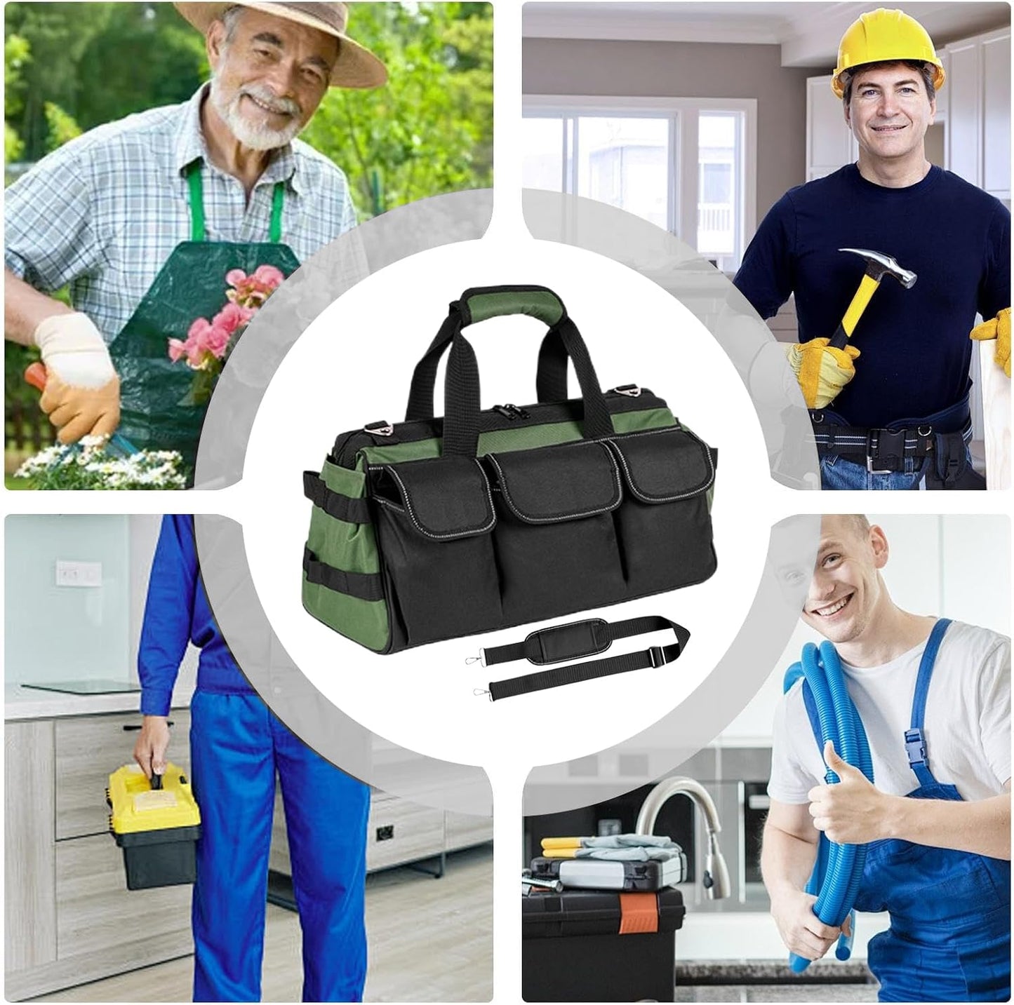 GENERIC Sacs à Outils Pour Homme | Organiseur Portable Robuste Avec Fermeture éclair, Pour Homme, Mécanicien, électricien, Charpentier, Garage, Réparation De Voyage, Tournevis, Clés, Forets