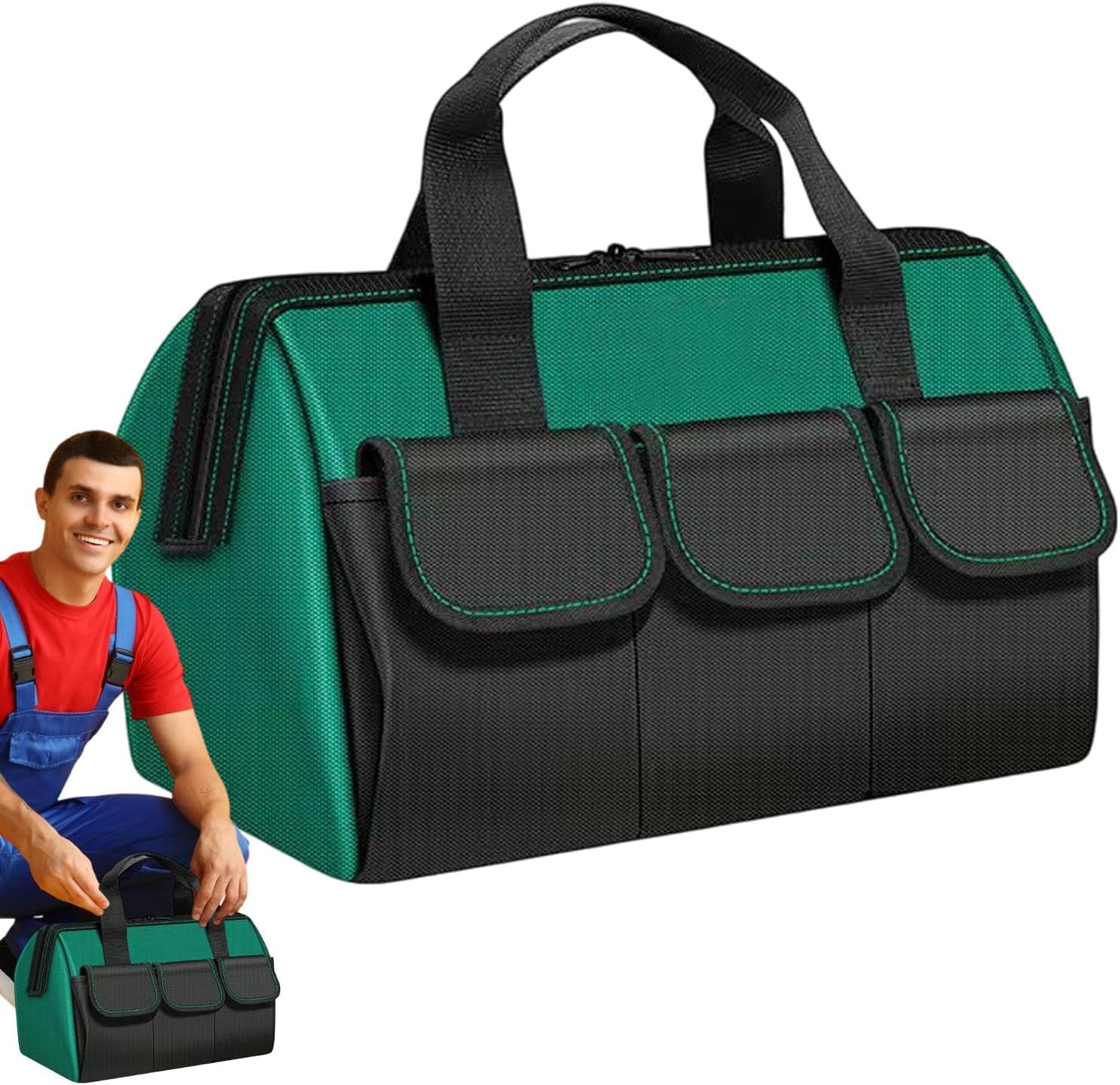  Sac à Outils, Organiseur De Boîte à Outils Portable, Sac De Rangement D'outils, Porte-outils à Large Ouverture, Organisateur D'outils Multi-poches, Rangement D'outils Doux, Sac à Outils Robuste,