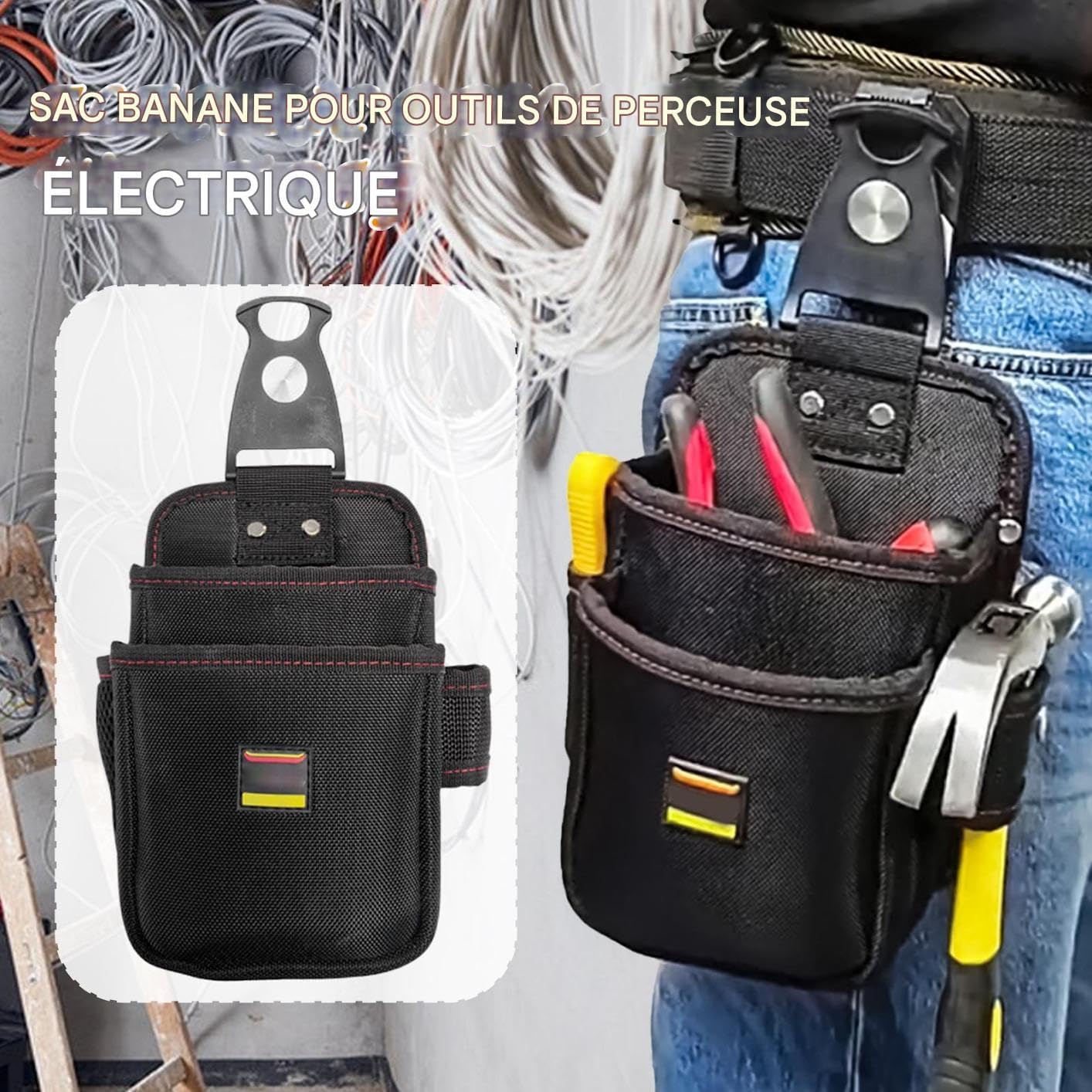  Sacoche D Outils Pour Électricien,Sac De Waist De Maintenance | Sac Ceinture Imperméable Multi-Outils Porte-Outils Pour Travaux Intérieur Extérieur Soudage Peinture Toiture Pêche Voyage