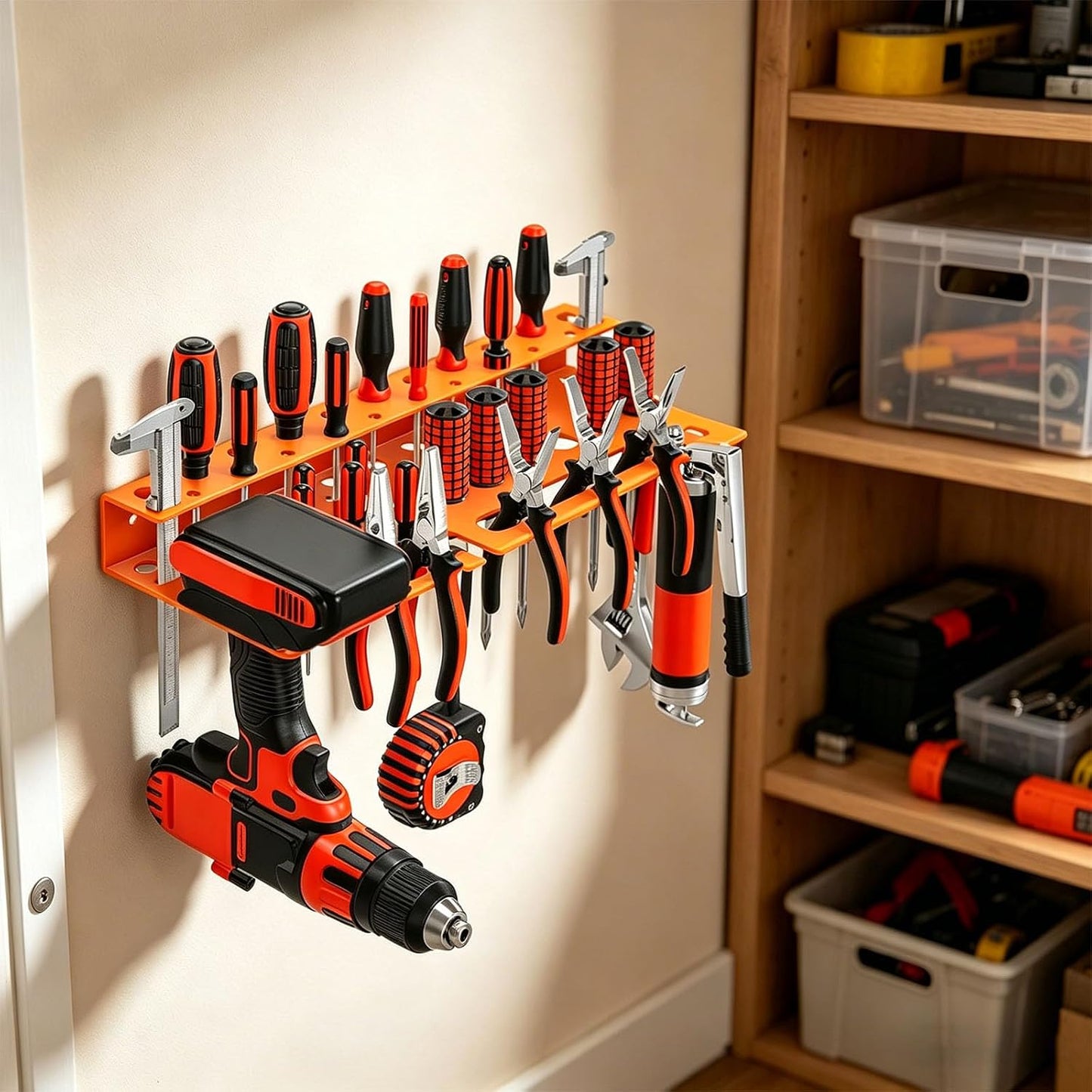  Porte-outils En Acier Solide Avec Séparateurs Réglables Pour Un Espace De Travail Efficace, Boîte De Rangement Antidérapante Pour Outils