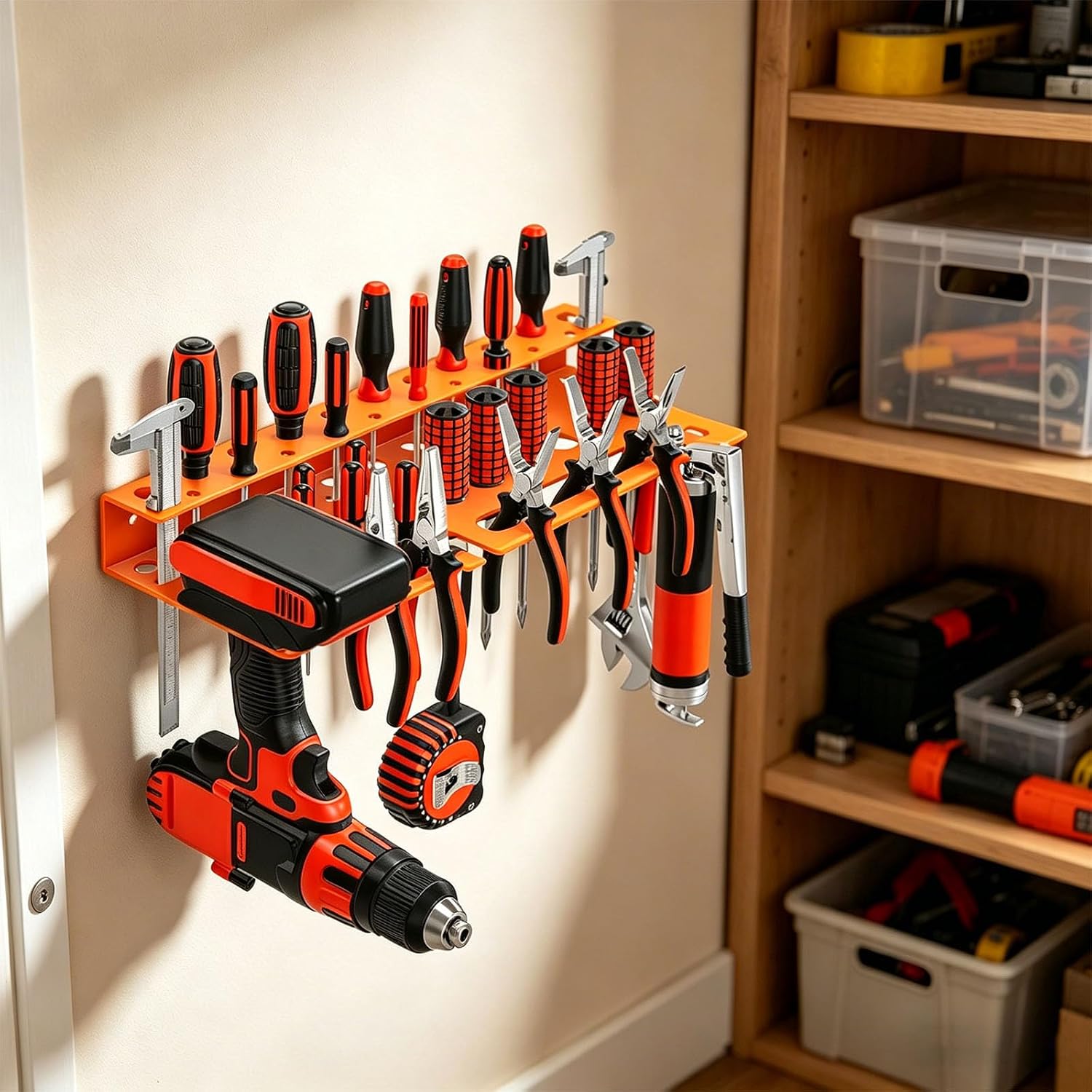  Porte-outils En Acier Solide Avec Séparateurs Réglables Pour Un Espace De Travail Efficace, Boîte De Rangement Antidérapante Pour Outils