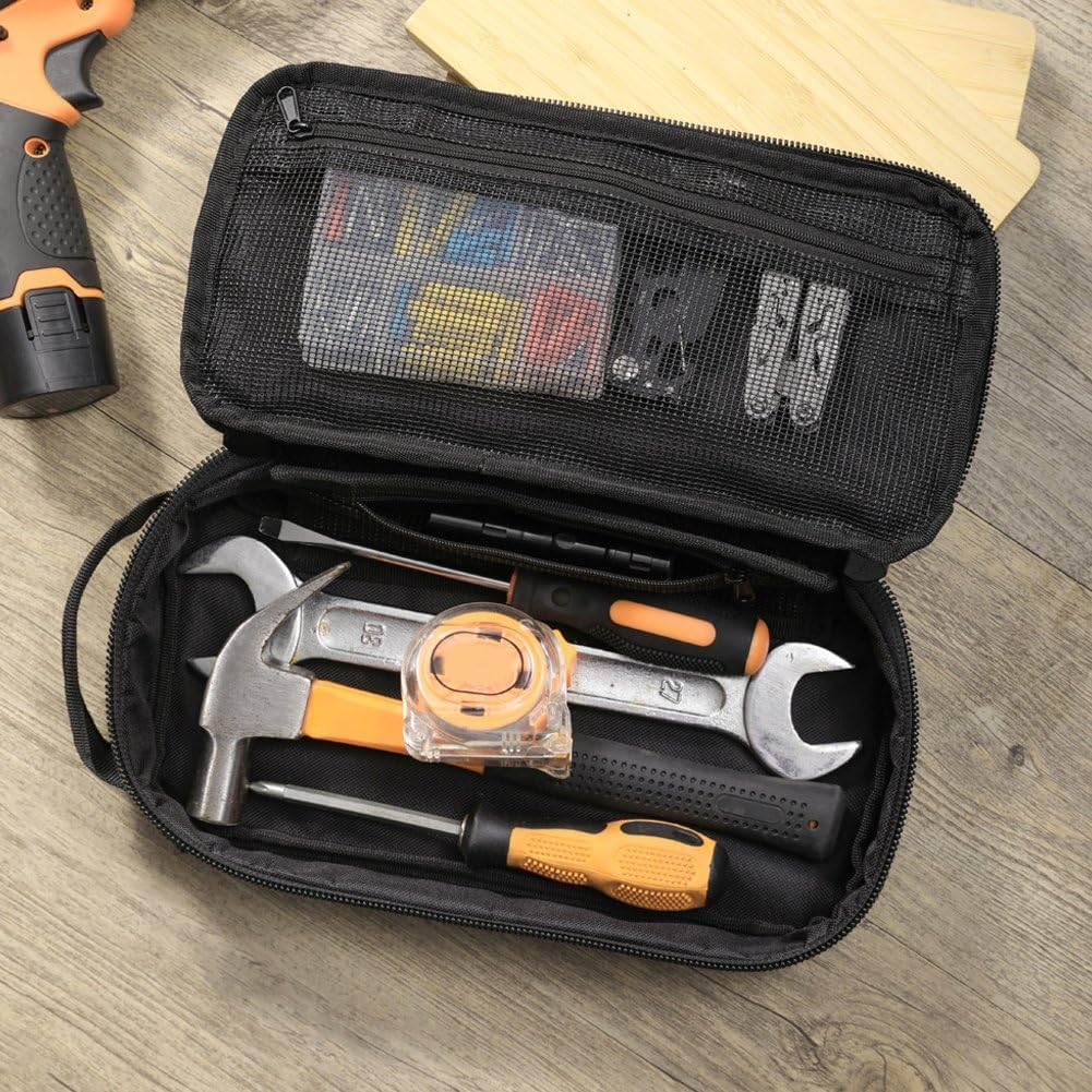  Pochette À Outils Oxford, De Rangement Portable Pour Outils, Pochette De Travail Zippée Avec Poignée Pour Électriciens, Électriciens Charpentiers Bricoleurs.