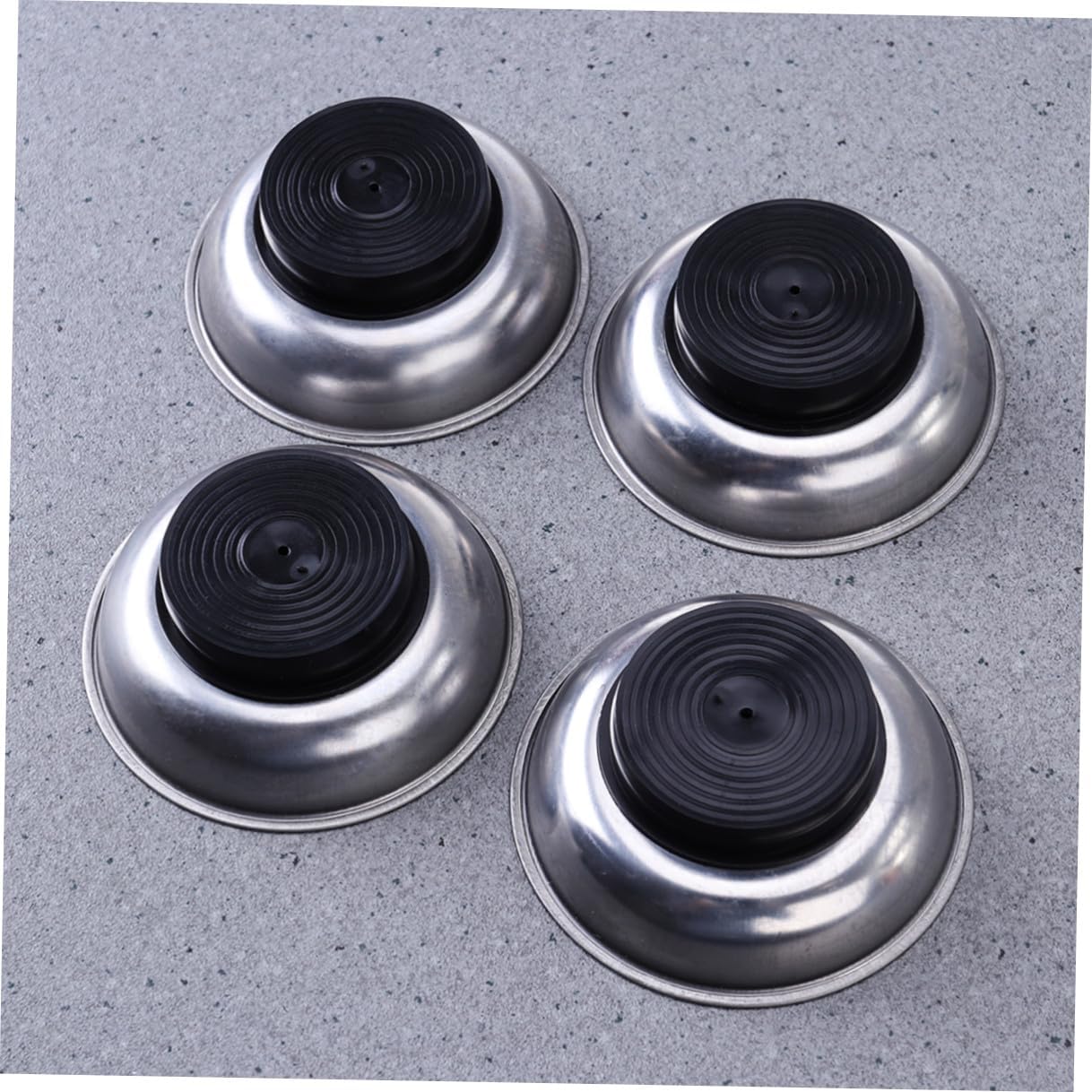  VALICLUD Lot De 4 Plateaux Magnétiques Ronds En Acier Inoxydable 7,6 Cm, Bol Porte-pièces Compact Antirouille, Utilisable Pour Vis Et Petits Outils En Atelier Ou Bricolage