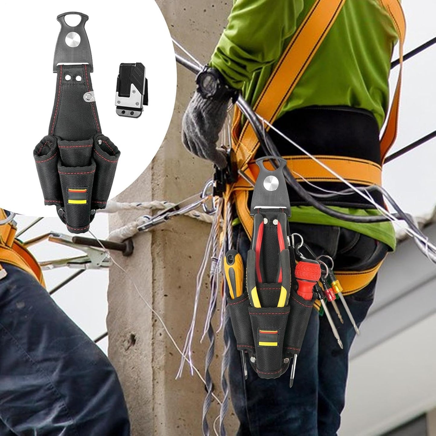 Genérico Ceinture Porte-outils,Sac Organisateur Portable | Sac à Outils De Vie électricien - Convient Pour Les Mécaniciens Hydrauliques Roofer Entrepreneurs De Construction Charpentiers Et Papas