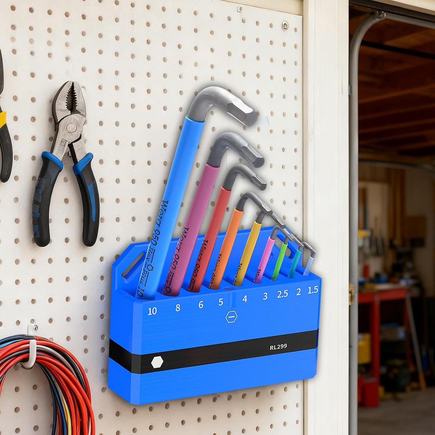  Porte-clé à Molette - Support Magnétique Pour Outils,Support De Clé à Molette, Outil De Réparation De Clé Hexagonale De Vélo Garage Atelier Mur