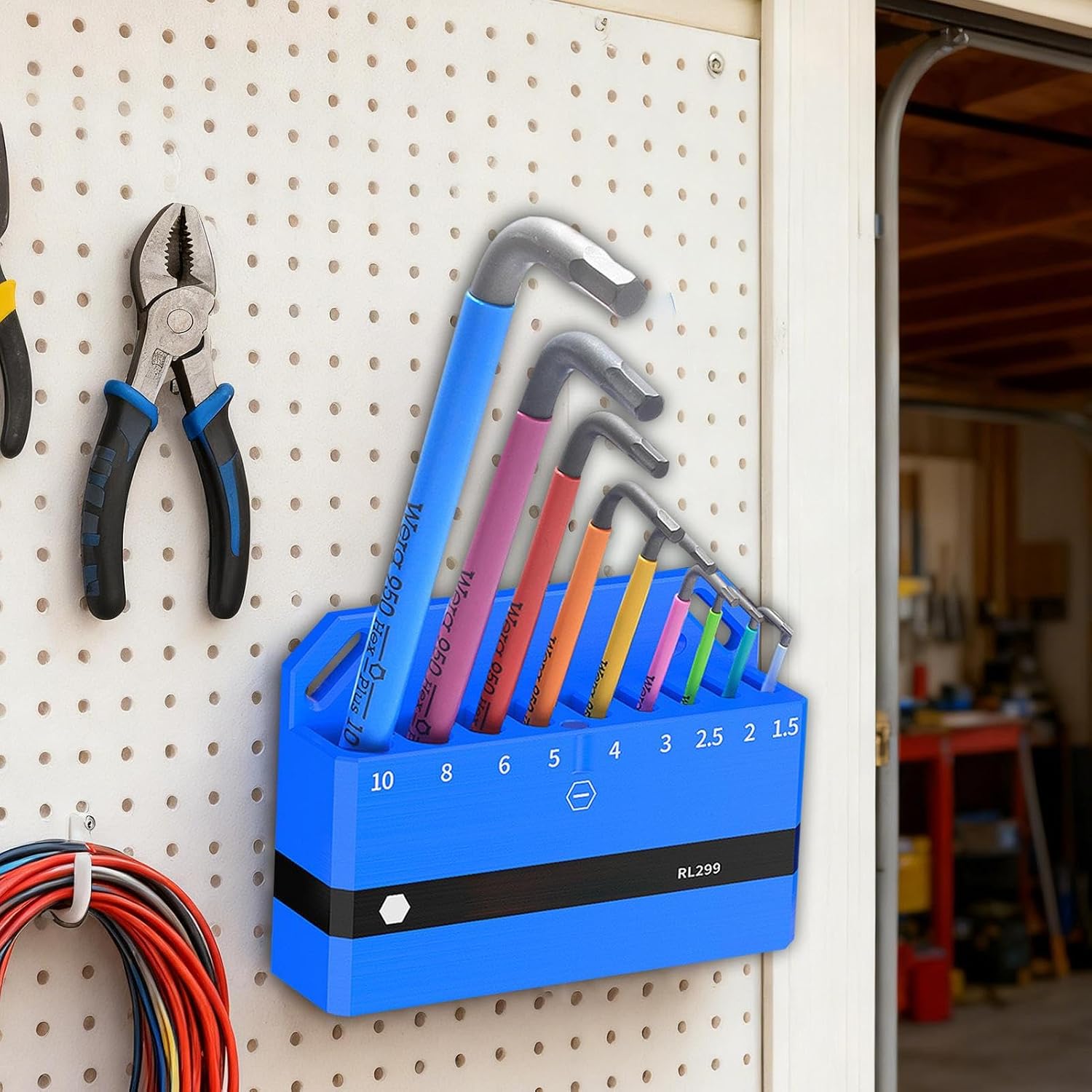  Porte-clé à Molette - Support Magnétique Pour Outils,Support De Clé à Molette, Outil De Réparation De Clé Hexagonale De Vélo Garage Atelier Mur