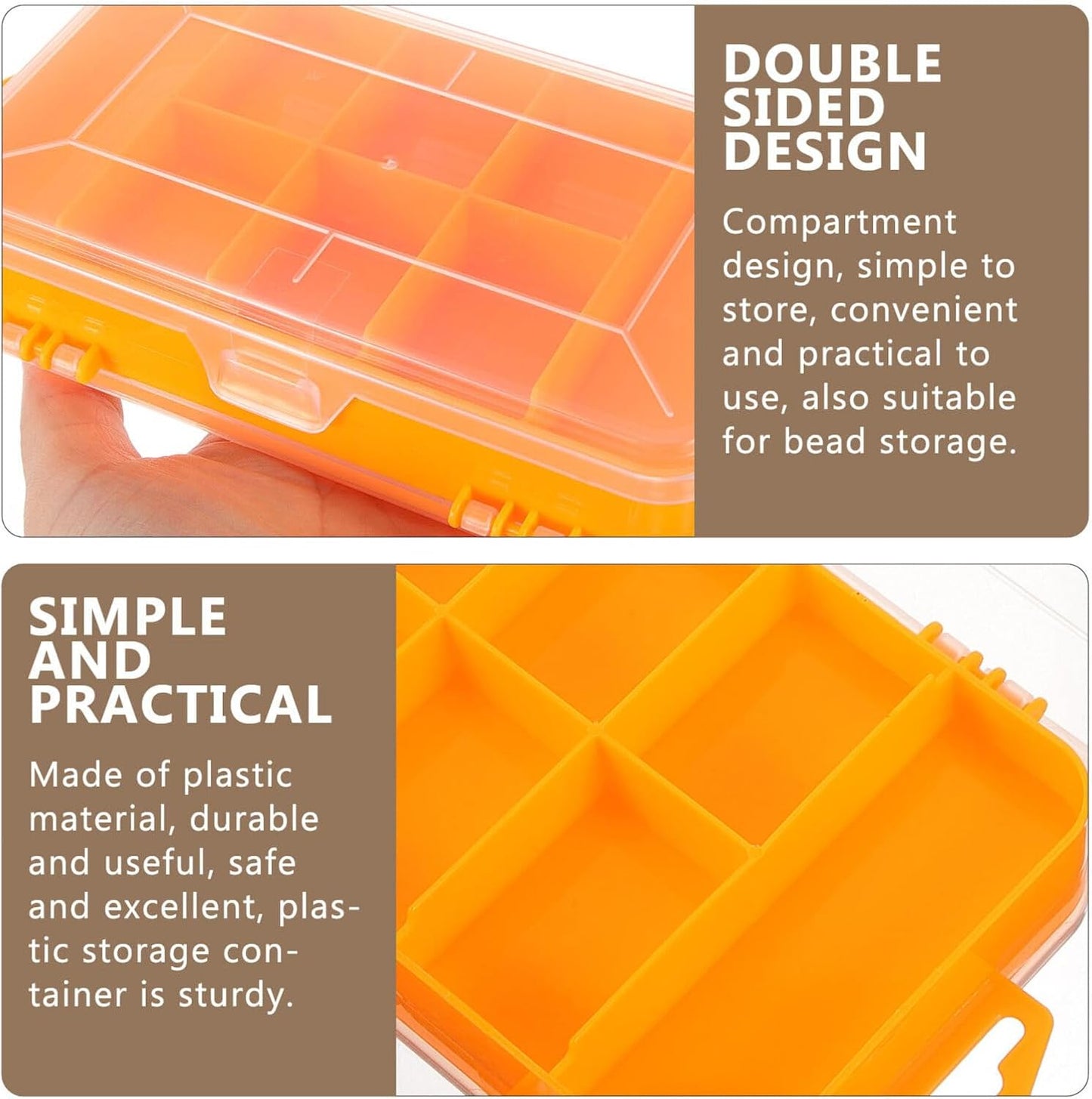  Vaguelly 1 Boîte De Rangement Pour Petites Pièces, Boîte à Outils Double Face Avec Séparateurs Amovibles En Plastique Pour Vis, Boulons, écrous