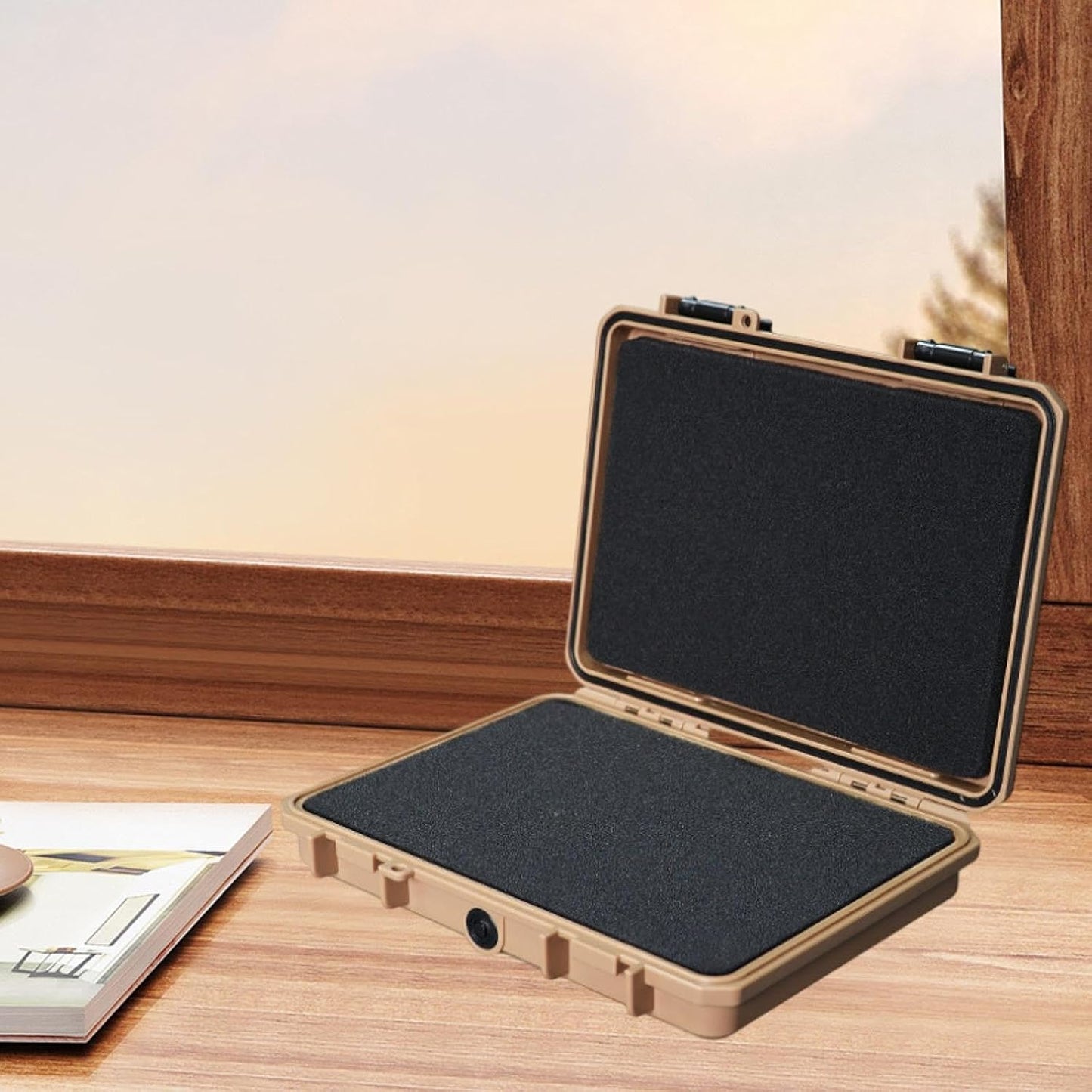  Boîte De Rangement étanche Et Robuste, Organiseur D'équipement, Conteneur De Transport Rigide, Boîte à Outils Multifonctionnelle Avec Insert, Kaki