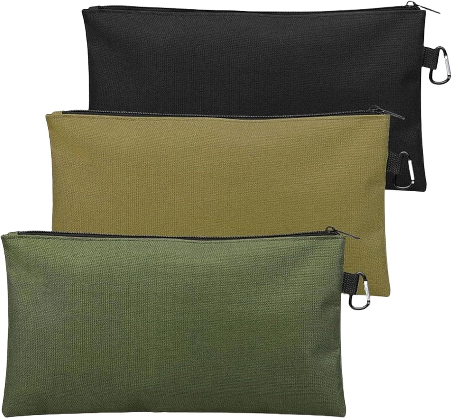  Lot De 3 Sacs à Outils, Poche Zippée, Petite Poche Avec Mousqueton, Organiseurs De Rangement Polyvalents, Rangement De Rechange