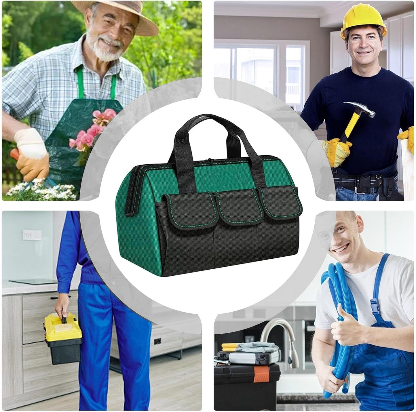  Sac à Outils, Organiseur De Boîte à Outils Portable, Sac De Rangement D'outils, Porte-outils à Large Ouverture, Organisateur D'outils Multi-poches, Rangement D'outils Doux, Sac à Outils Robuste,