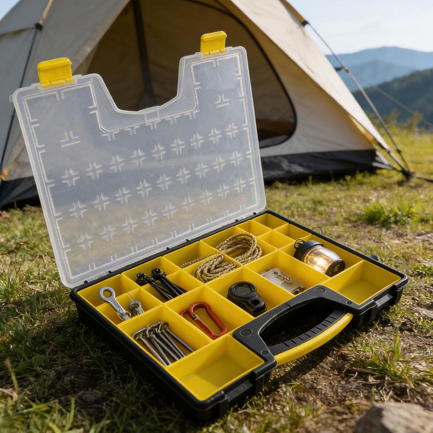  Boîte à Outils Robuste Avec Poignée Coulissante Et Poches Spacieuses, Parfaite Pour Les Mécaniciens Et Les Accessoires D'artisanat