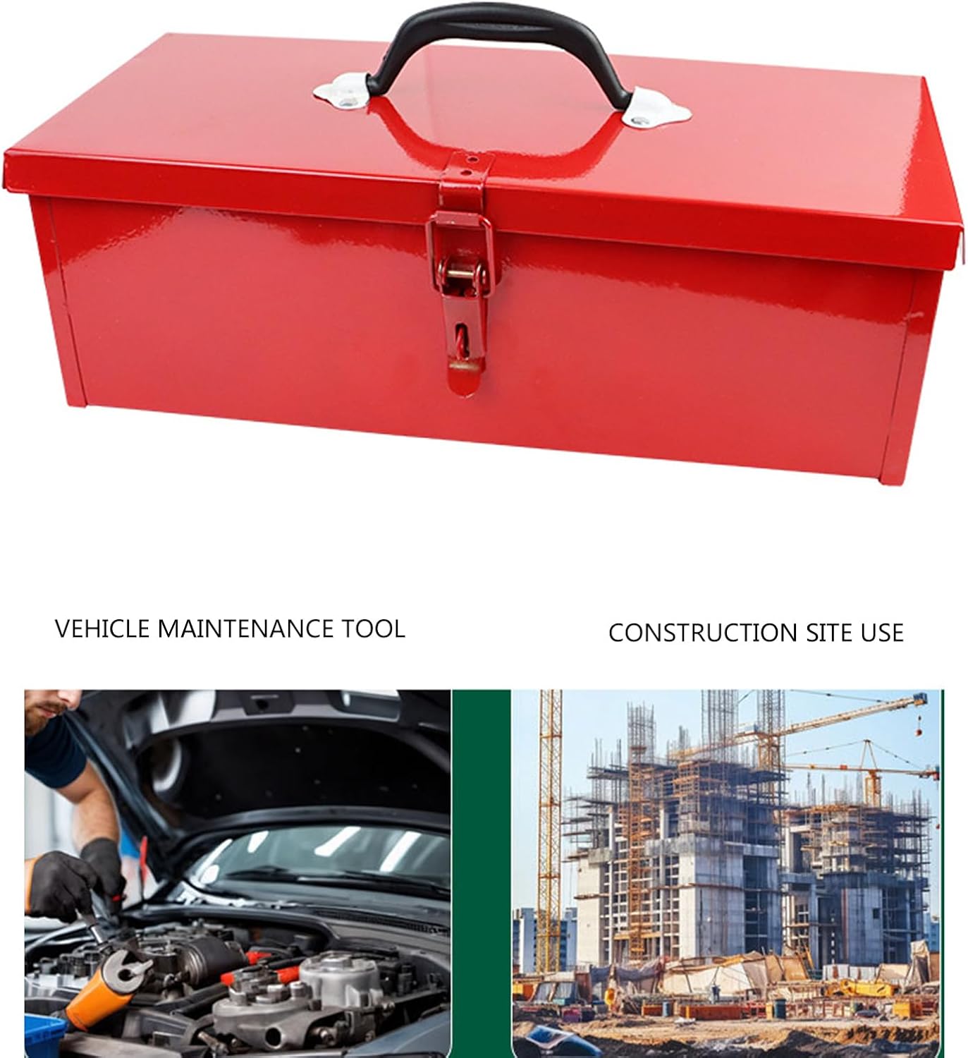  Boîte à Outils Portable En Métal Avec Poignée Robuste Adaptée Pour Garage, Camion Et Camping