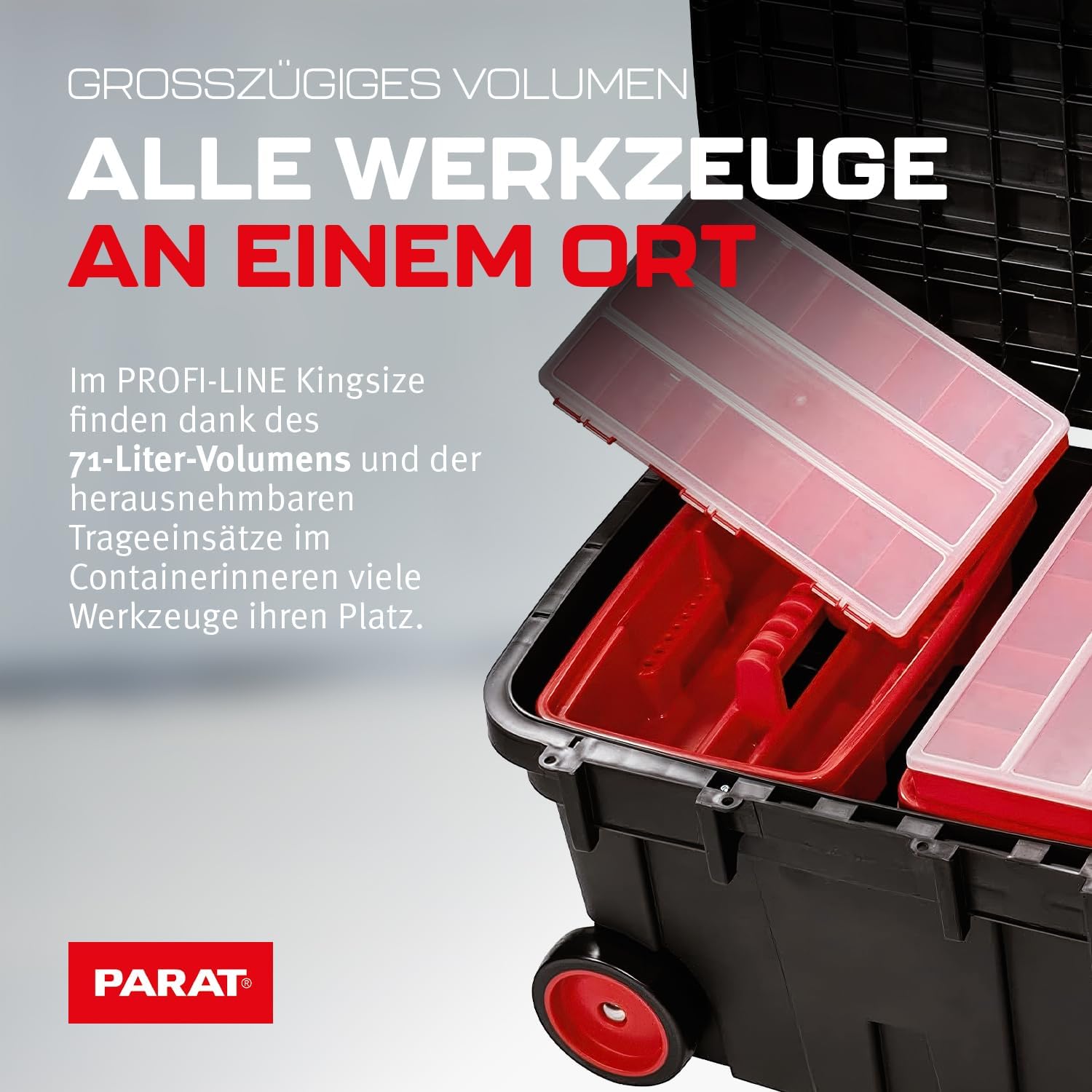 Parat Valise Spéciale PROFI-LINE KingSize (taille XXXL / Conteneur à Outils Enroulable / Boîte à Outils Noire, Sans Outils) 5814500391