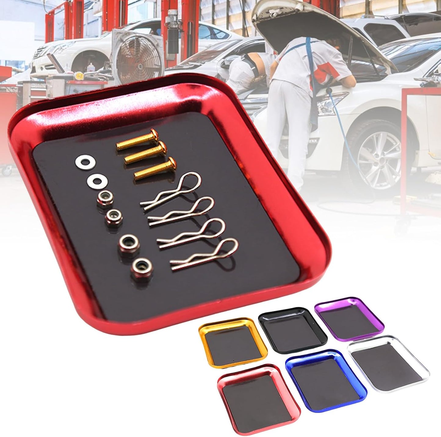  Plateau à Vis Magnétique Rouge, Pièces Efficaces En Aluminium Pour Une Utilisation De Longue Durée Pour Organiser De Petits Outils De Quincaillerie