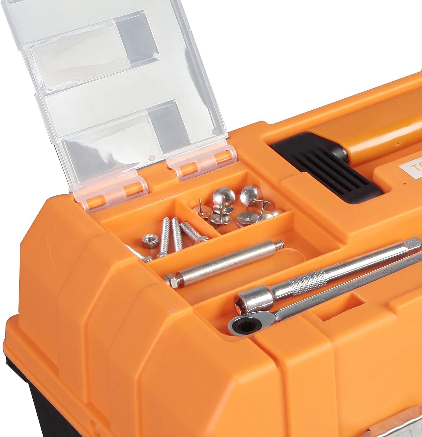 Torin ATRJH-3430T Boîte à Outils En Plastique à 3 étages De 43,2 Cm, Noir/orange