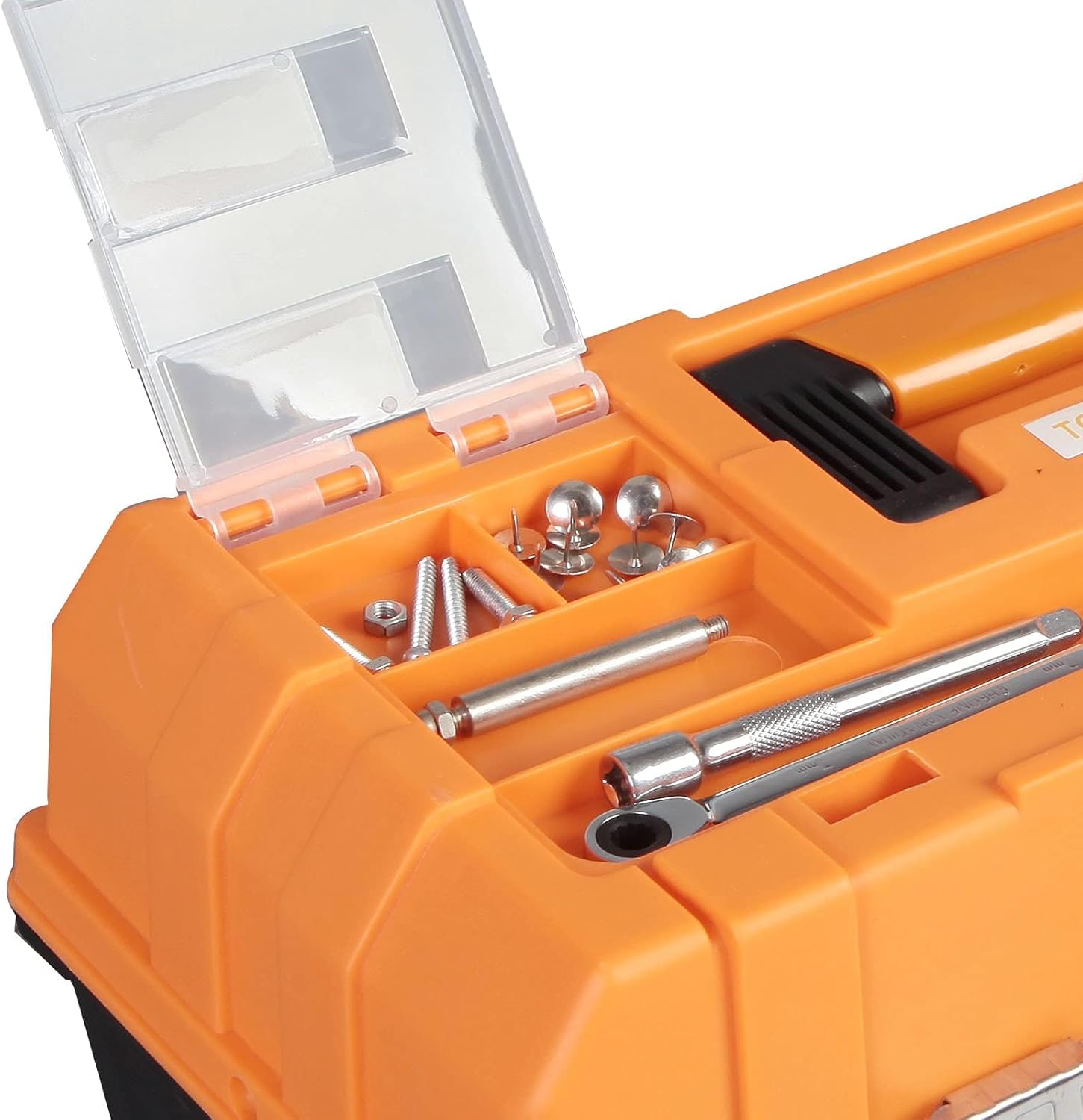  Torin ATRJH-3430T Boîte à Outils En Plastique à 3 étages De 43,2 Cm, Noir/orange