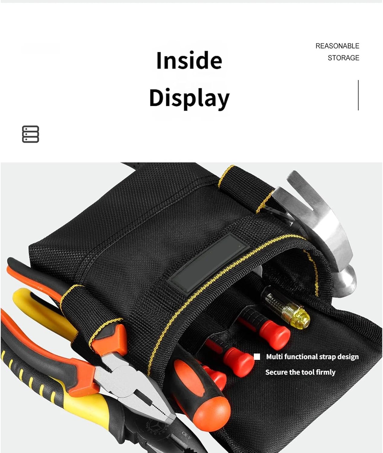  Porte-outils Multifonction Avec Sangle Réglable Et Planificateur D'outils De Construction Robuste